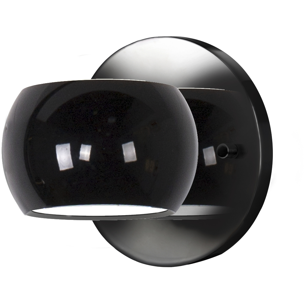 Flux LED 4.38 inch Glossy Black Wall Sconce Wall Light in Gloss Black