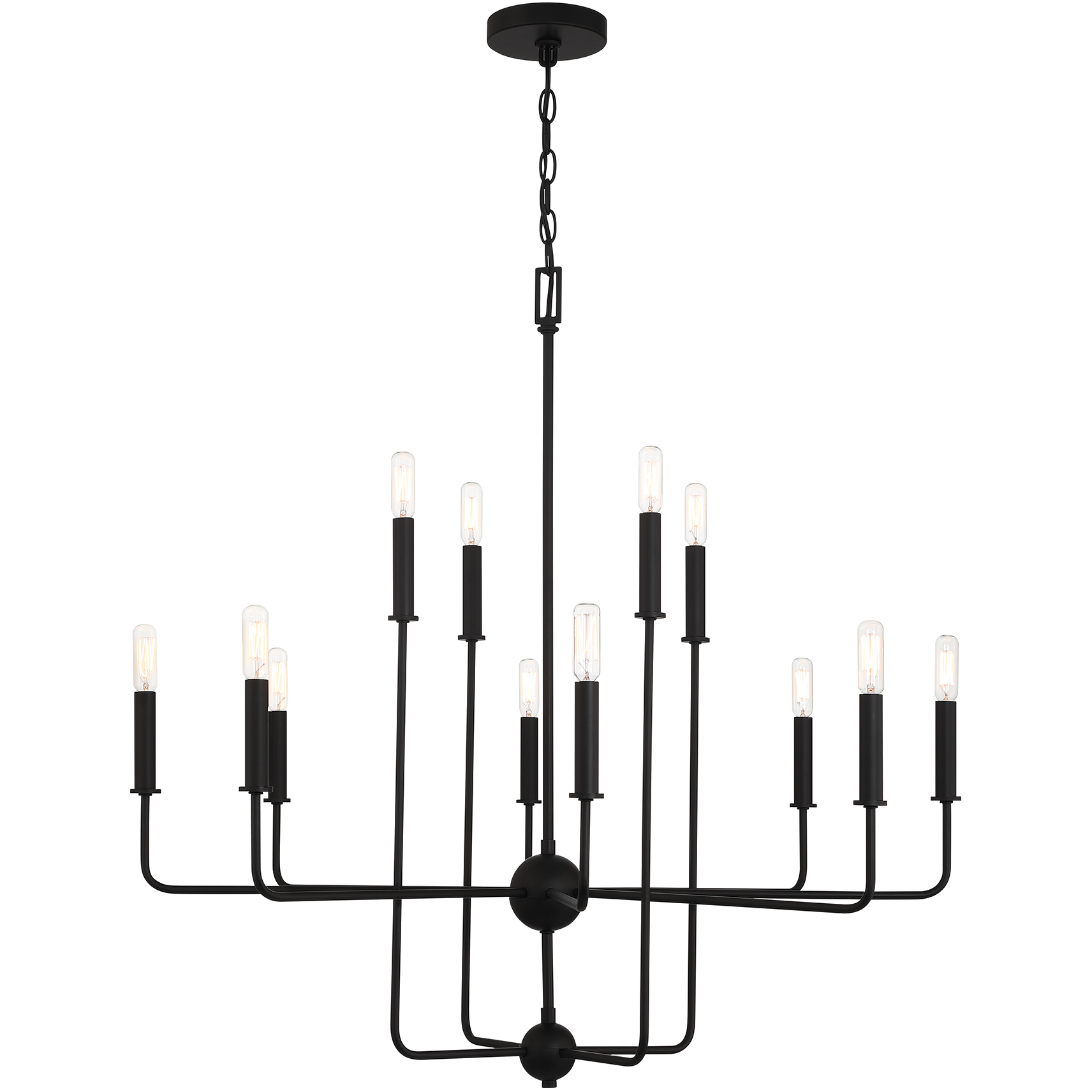 Avondale 12 Light 34 inch Matte Black Chandelier Ceiling Light, Essentials