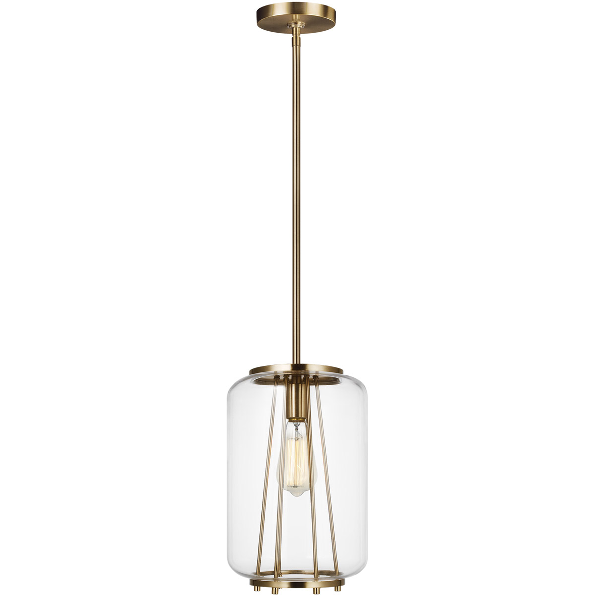 Rosie 1 Light 8.5 inch Satin Brass Pendant Ceiling Light