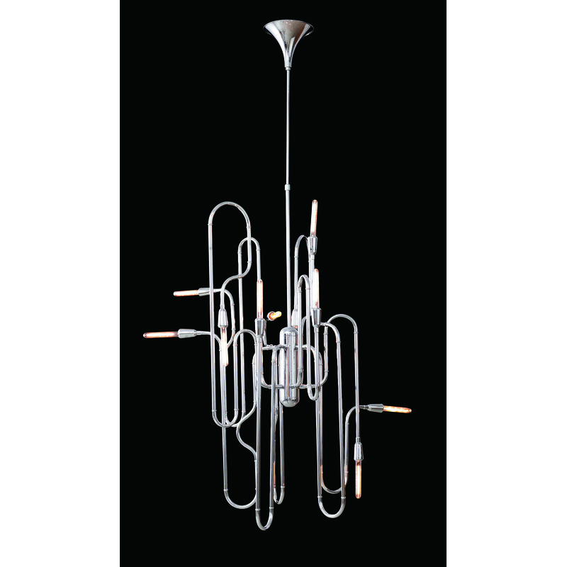 Ma Series Steel Gold Metal Pendant Ceiling Light, Steel Trumpet