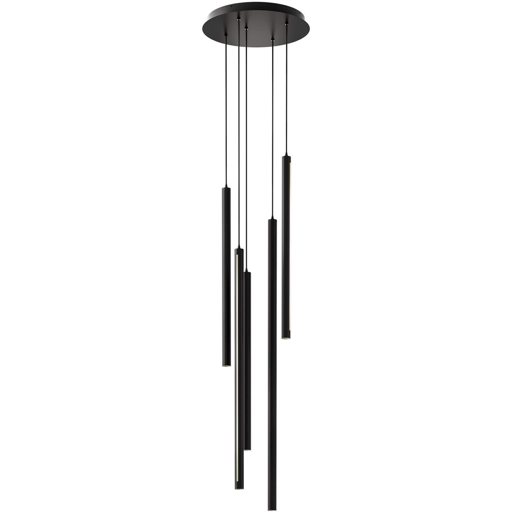 Linea LED 2 inch Black Pendant Ceiling Light, Cylinder Cluster