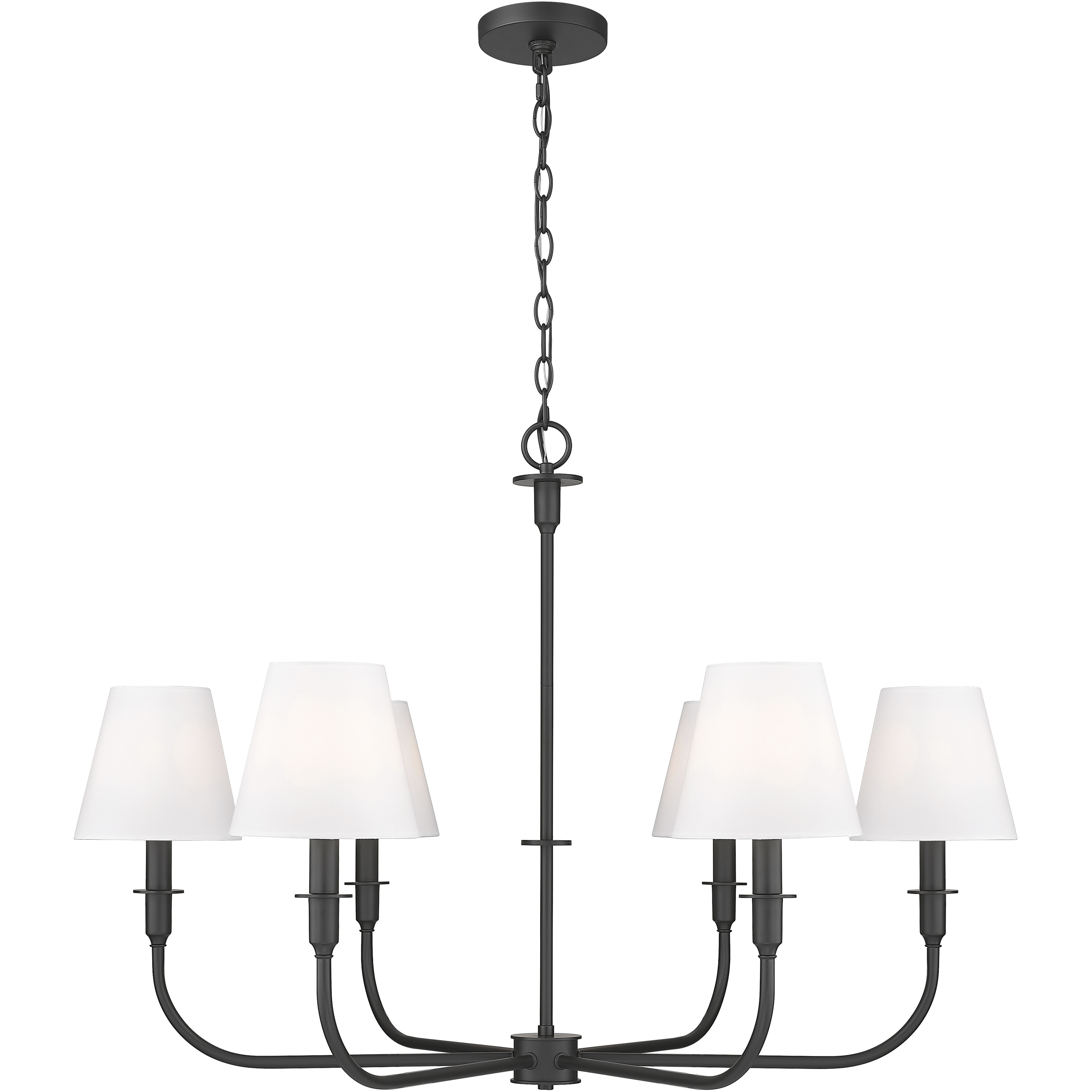 Tova 6 Light 36.5 inch Matte Black Chandelier Ceiling Light