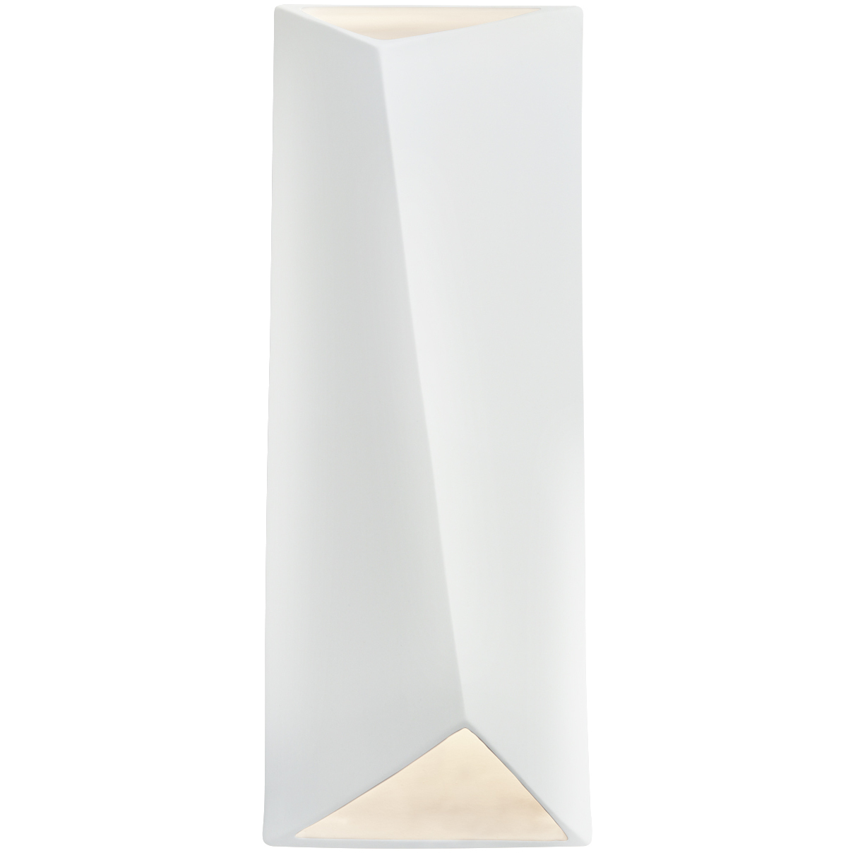 Ambiance LED 6 inch Gloss White ADA Wall Sconce Wall Light, Open Top and Bottom Fixture, Diagonal