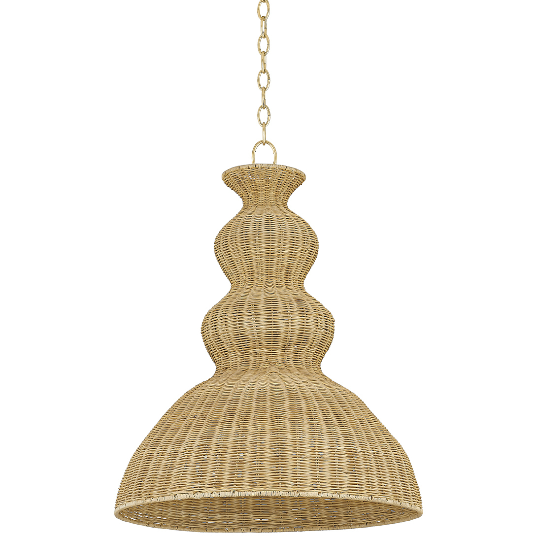 Mayla 1 Light 21.25 inch Aged Brass Pendant Ceiling Light