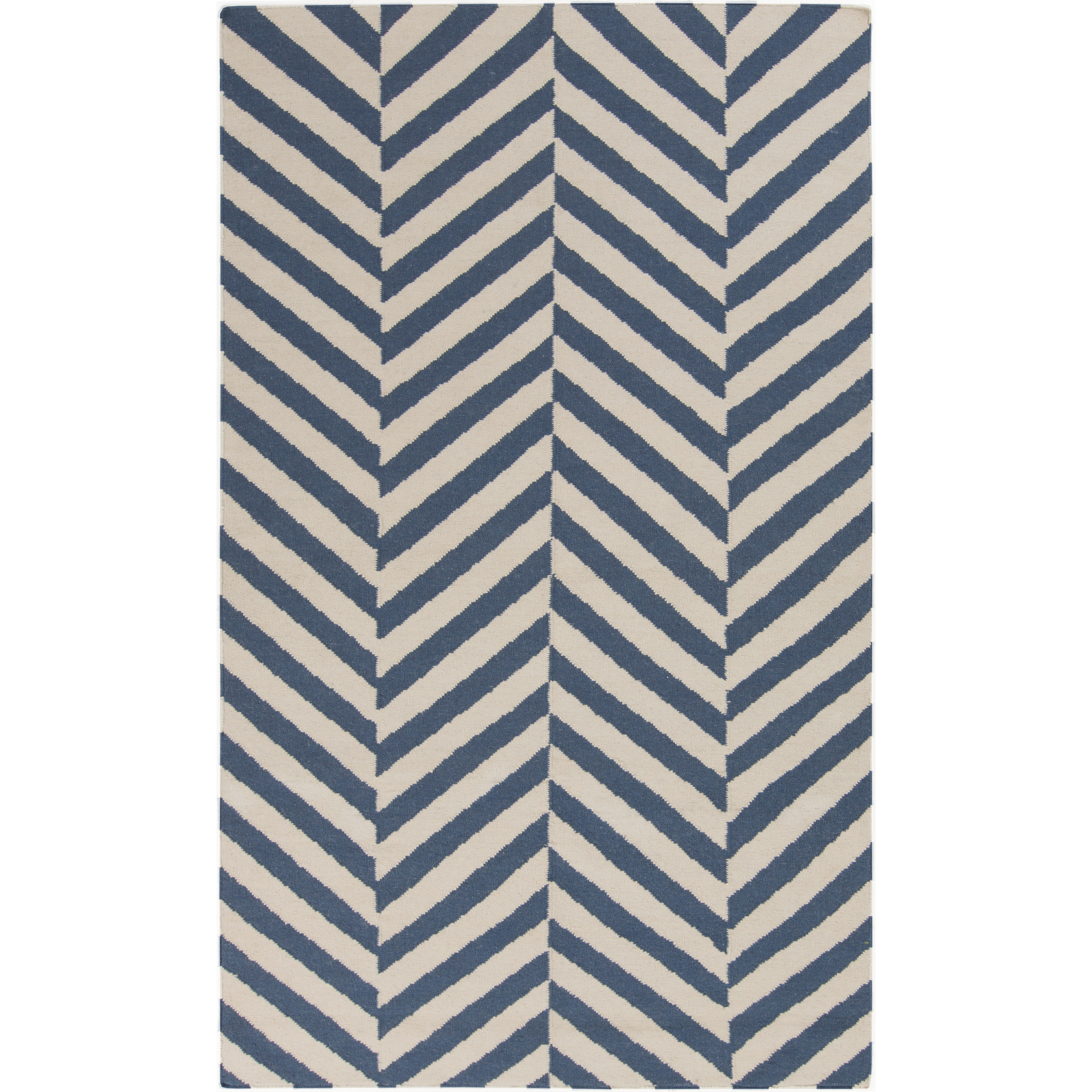 Frontier 36 X 24 inch Bright Blue, Cream Rug