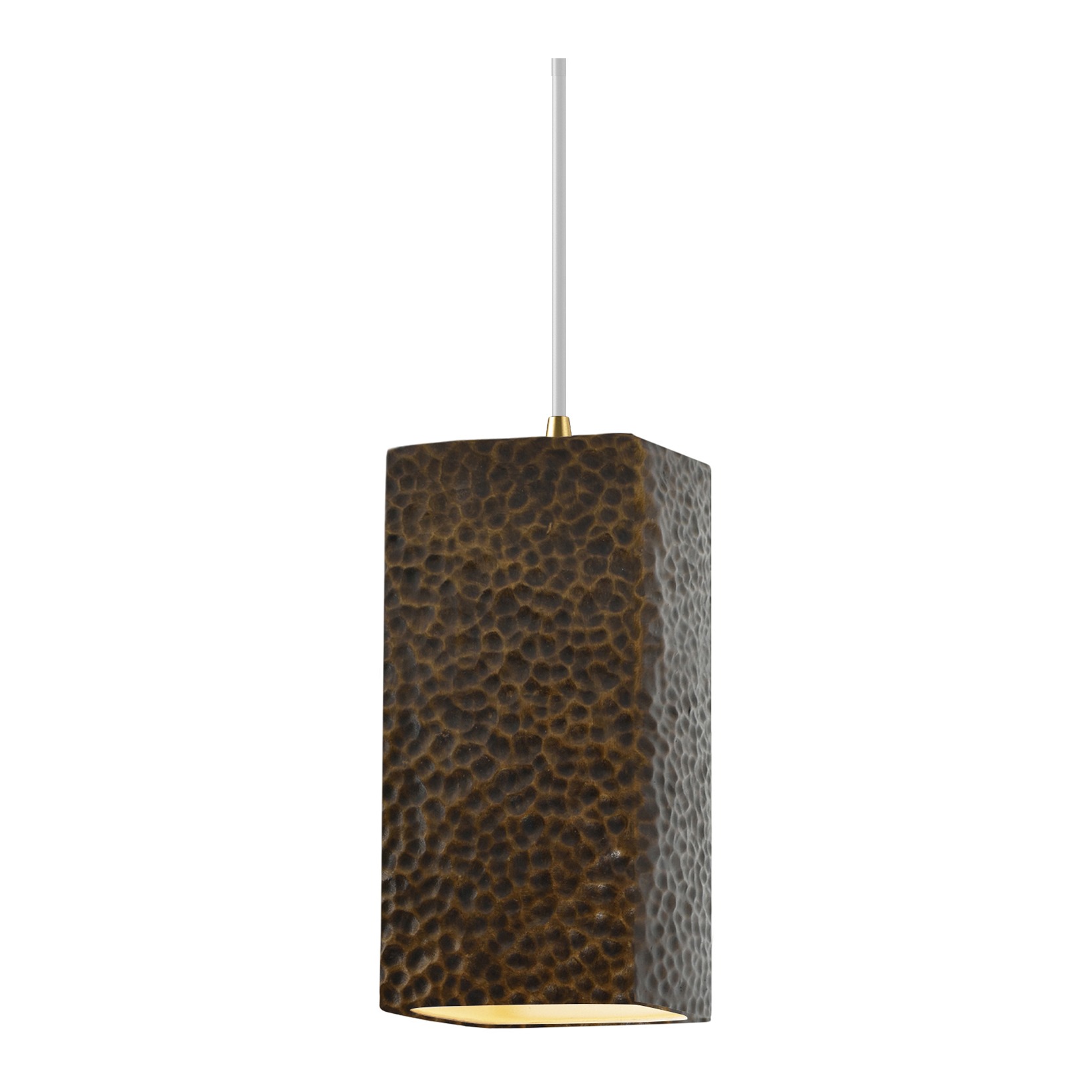 Radiance Collection 1 Light 5.5 inch Antique Brass and Hammered Brass and White Pendant Ceiling Light