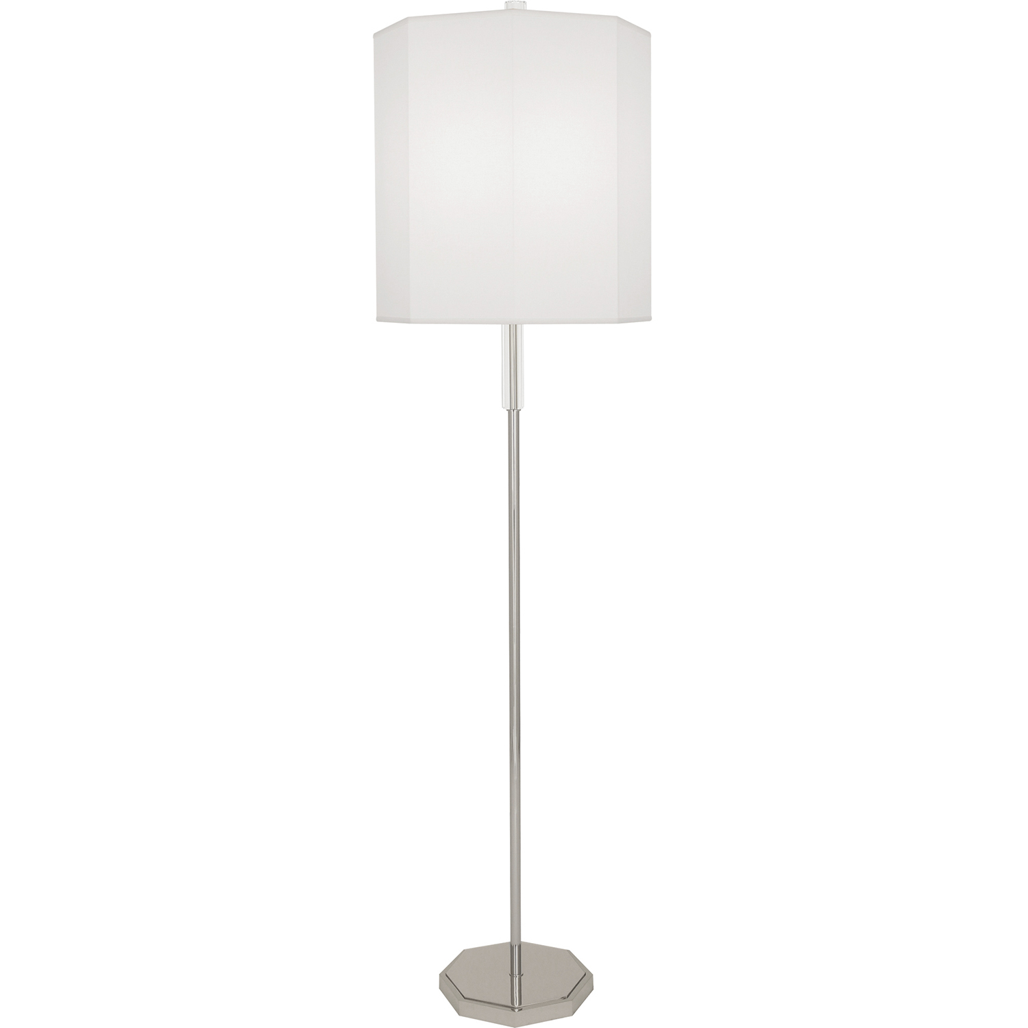 Kate 66.25 inch 150 watt Polished Nickel Floor Lamp Portable Light in Ascot White
