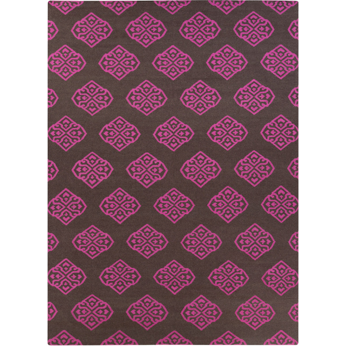 Frontier 132 X 96 inch Fuchsia, Dark Brown Rug
