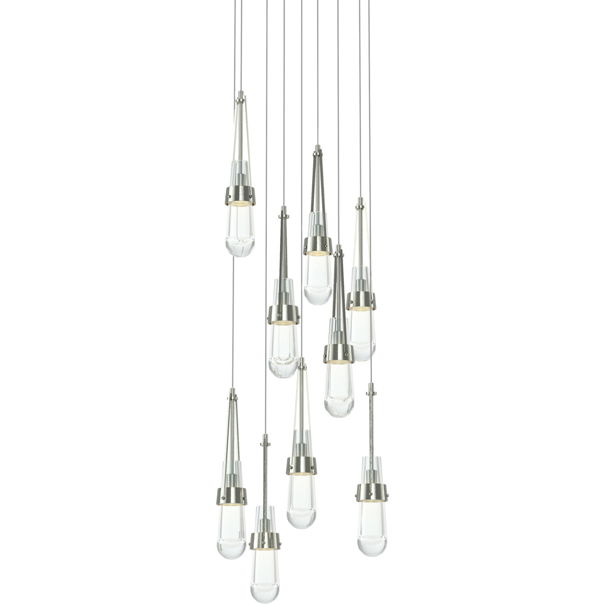 Link 9 Light 20.5 inch Sterling Pendant Ceiling Light, Long