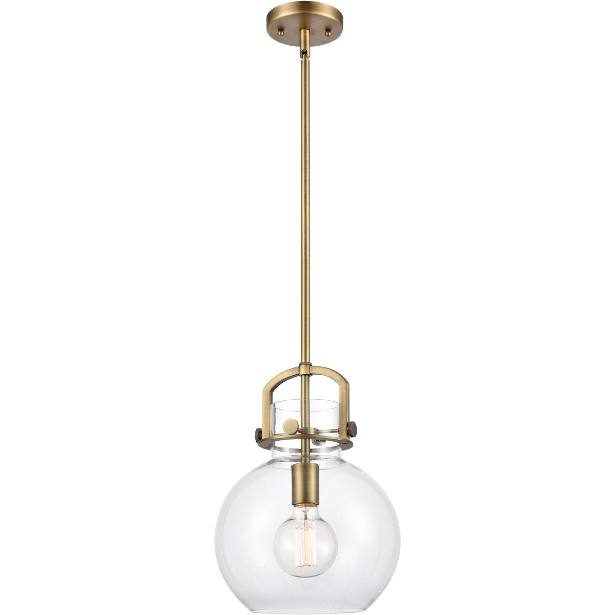 Restoration Newton 1 Light 10 inch Brushed Brass Mini Pendant Ceiling Light, Restoration 