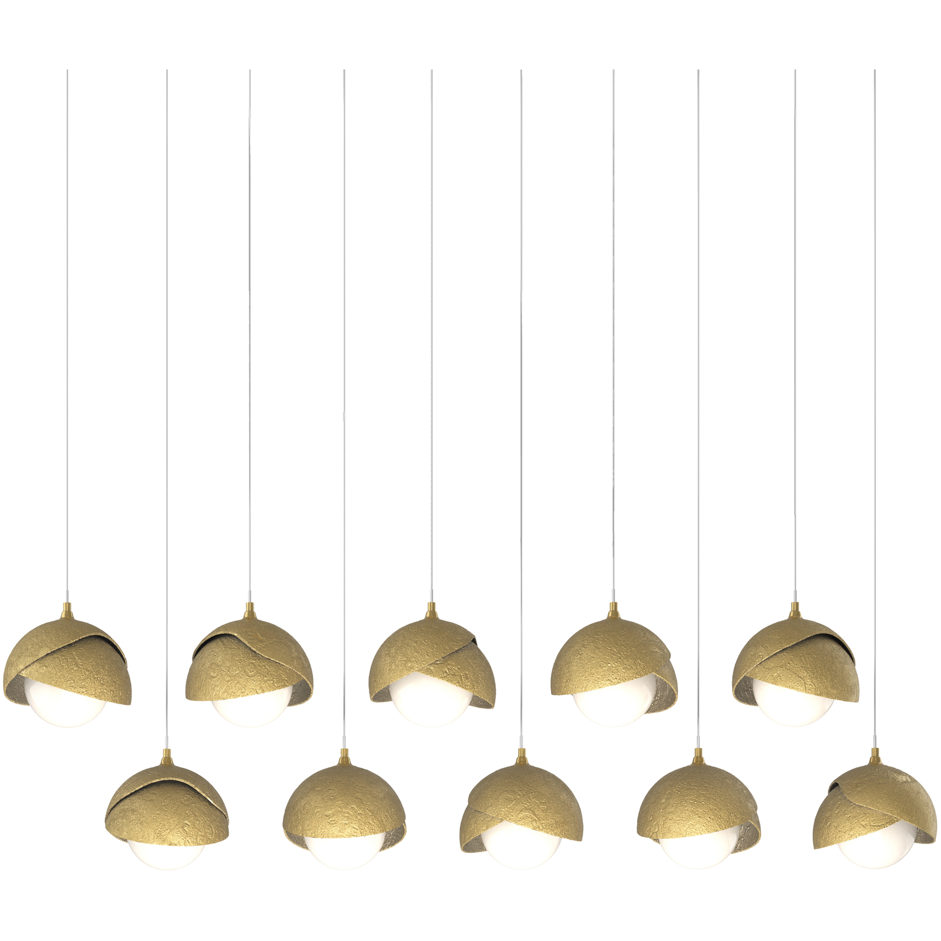 Brooklyn 10 Light 44.5 inch Modern Brass Pendant Ceiling Light, Long