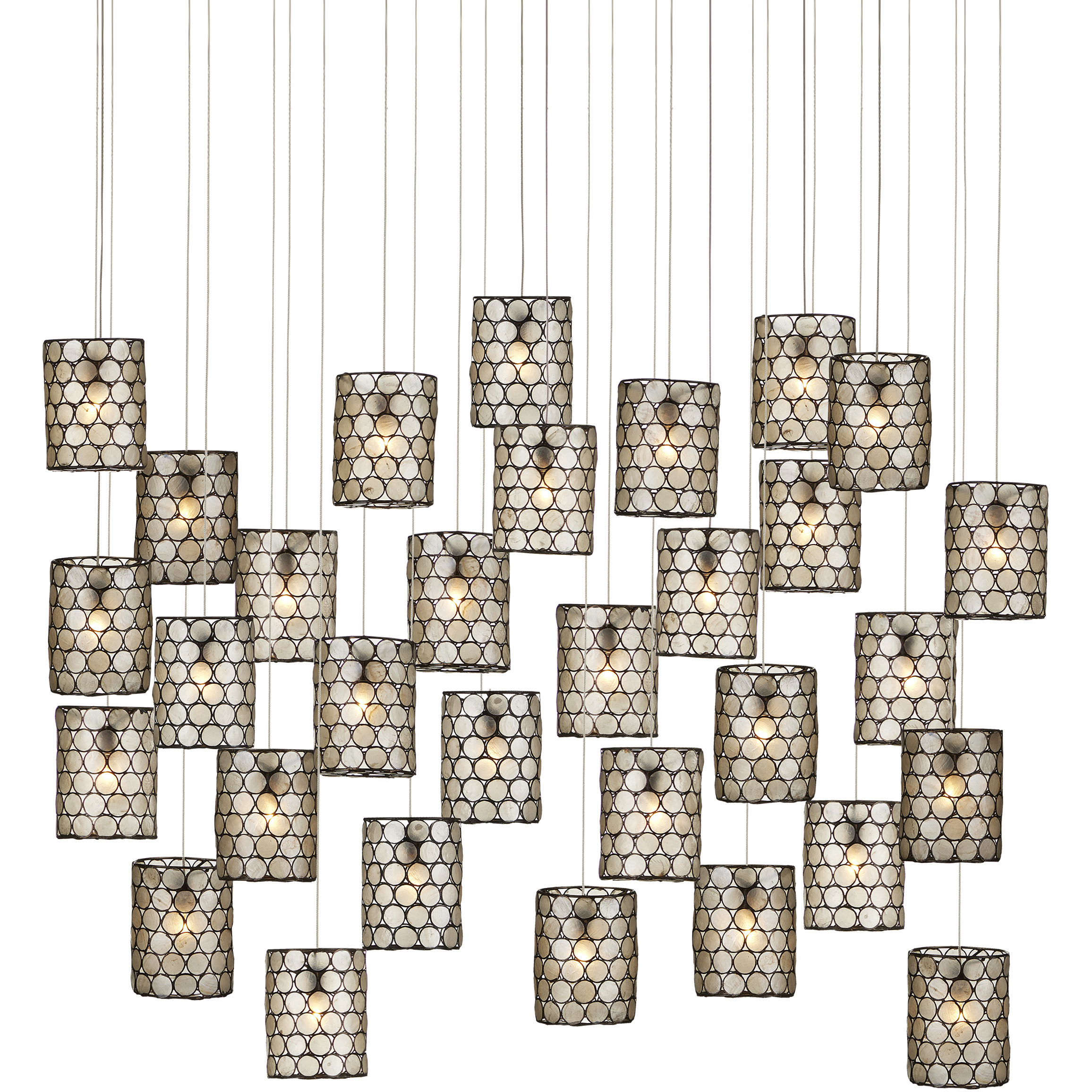 Regatta 30 Light 54 inch Silver Multi-Drop Pendant Ceiling Light