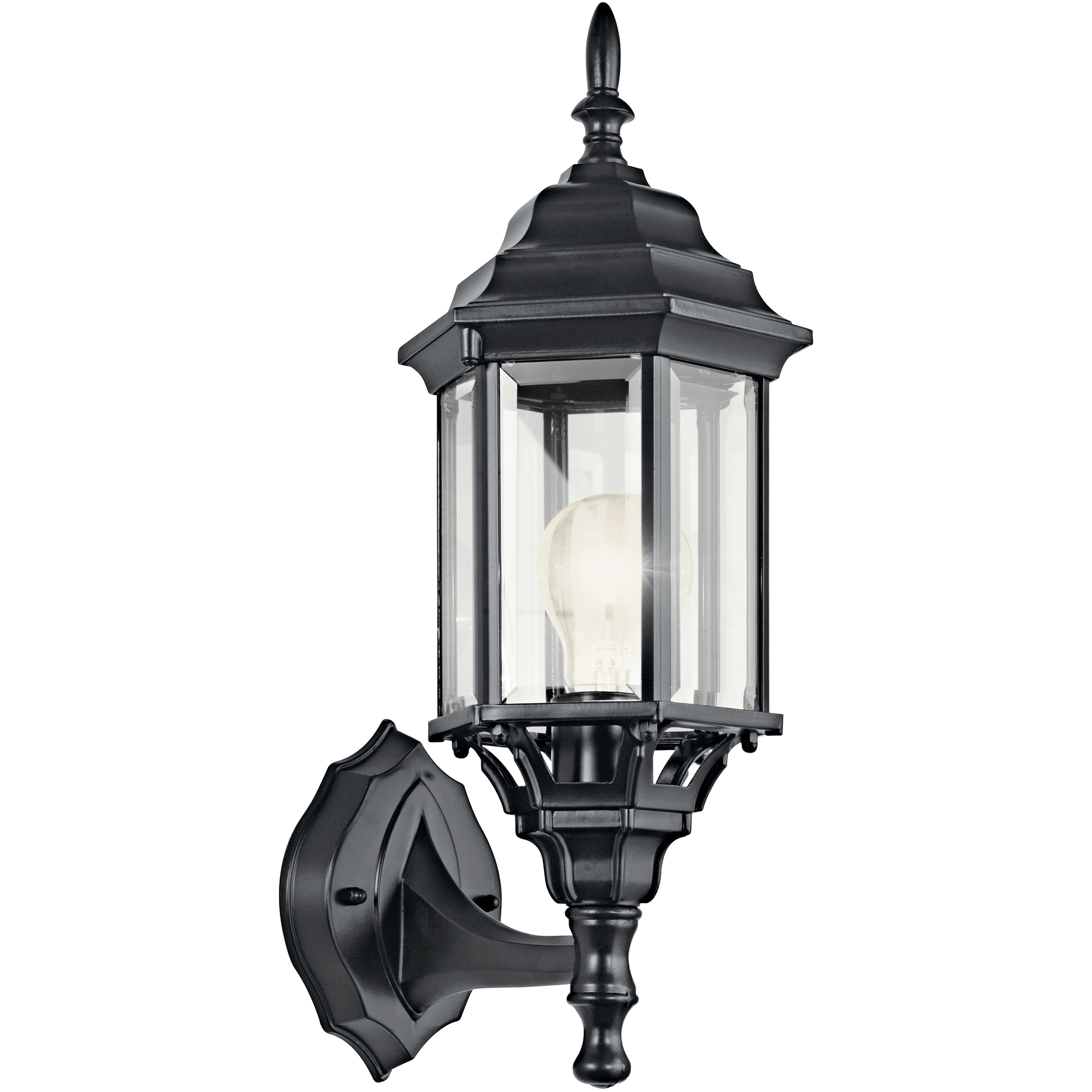 Chesapeake 1 Light 17 inch Black Outdoor Wall in Clear Beveled Glass, Medium