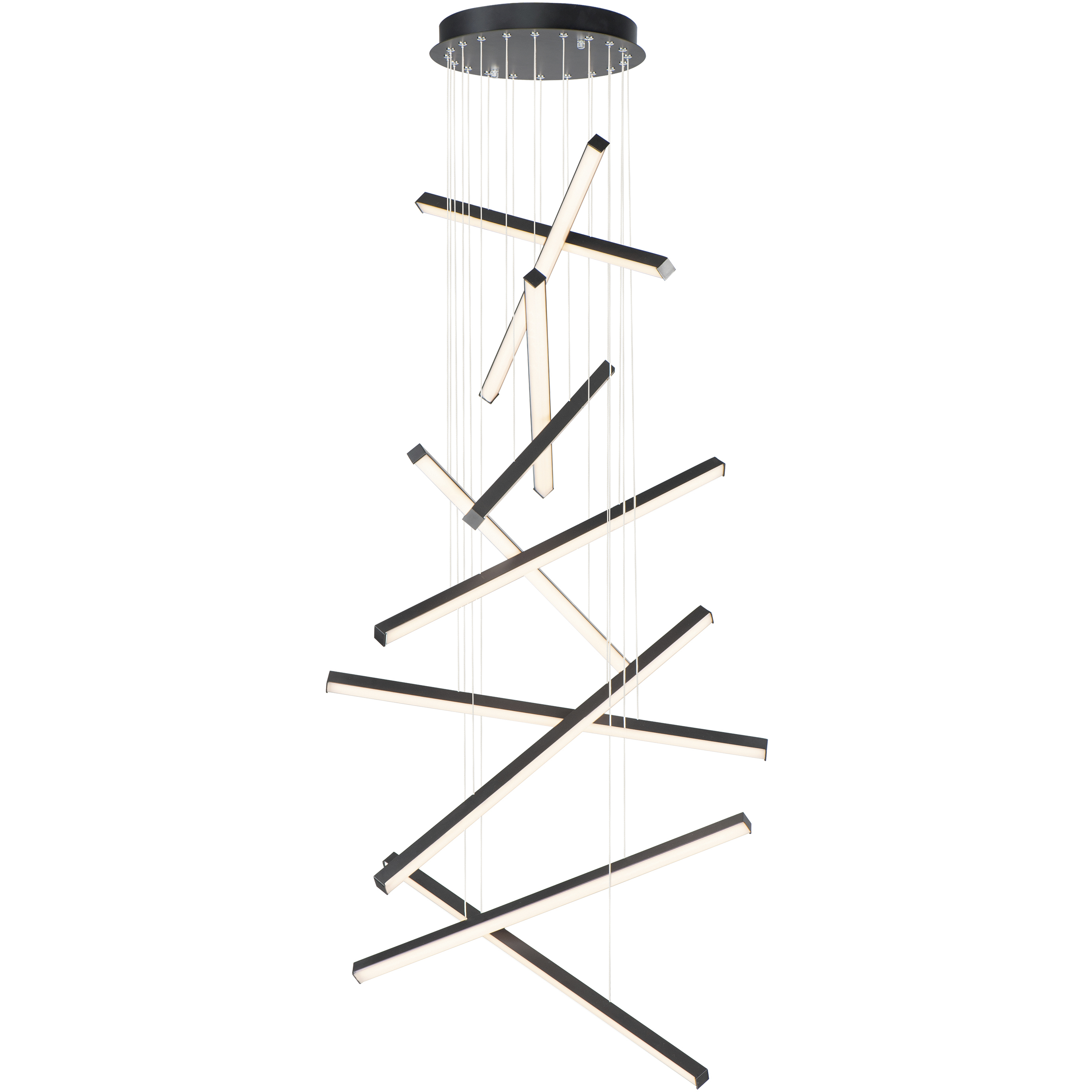 Hover LED 27.75 inch Black Multi-Light Pendant Ceiling Light