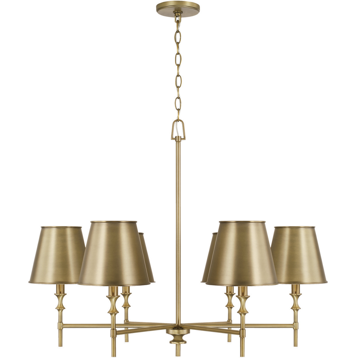 Whitney 6 Light 34 inch Aged Brass Chandelier Ceiling Light