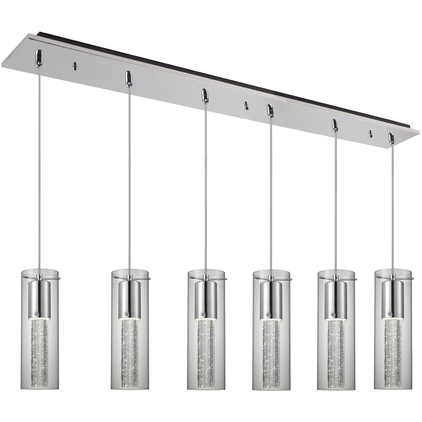 Champagne LED 5.13 inch Chrome Multi Pendant Ceiling Light