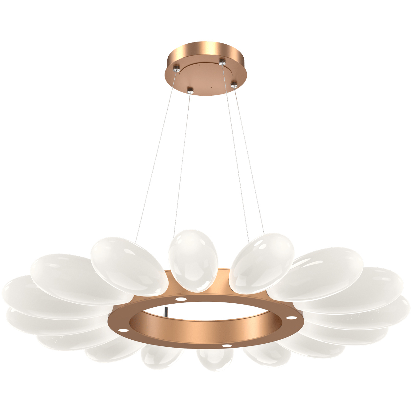Fiori LED 18.3 inch Novel Brass Chandelier Ceiling Light, Radial Ring