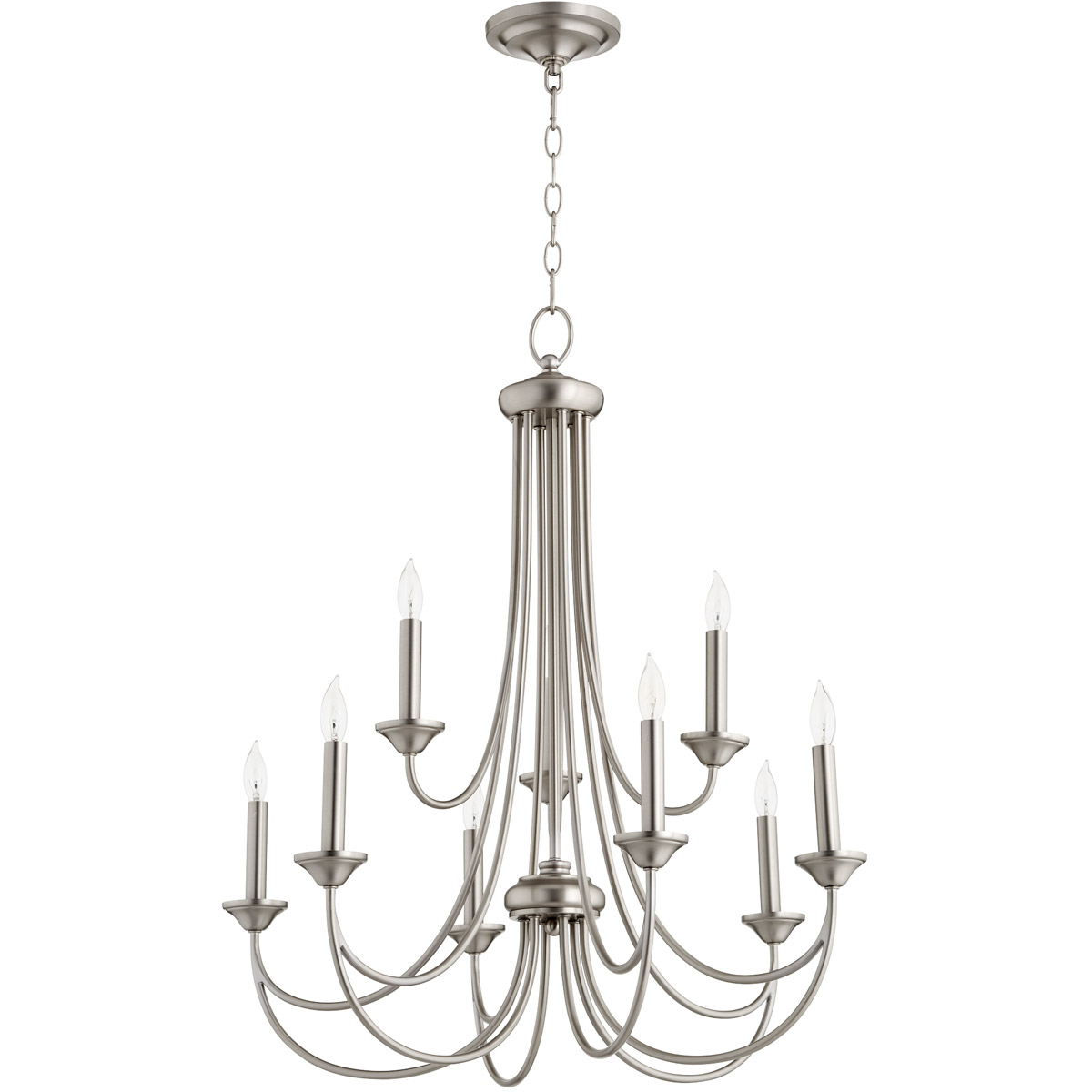 Brooks 9 Light 29 inch Satin Nickel Chandelier Ceiling Light