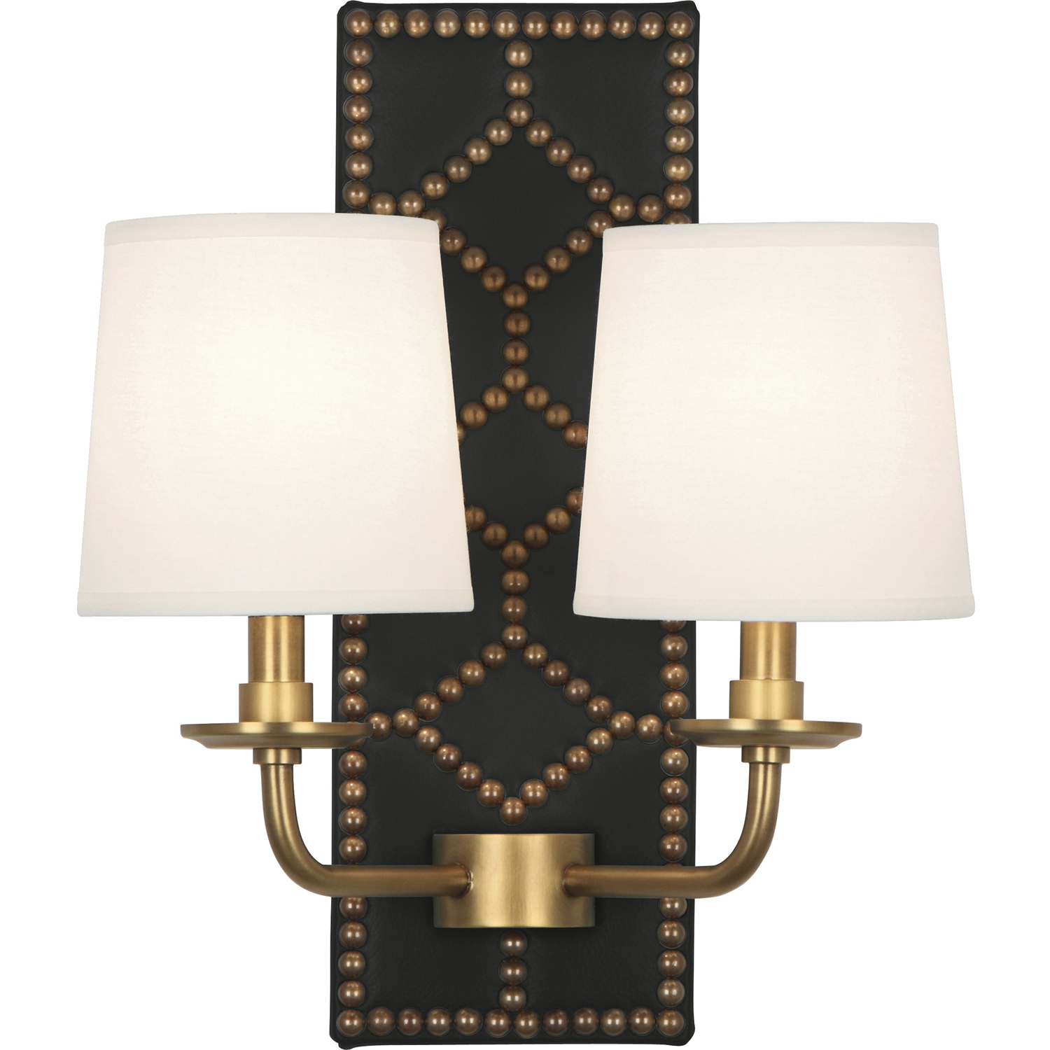 Williamsburg Lightfoot 2 Light 13.5 inch Blacksmith Black Wall Sconce Wall Light in Aged Brass