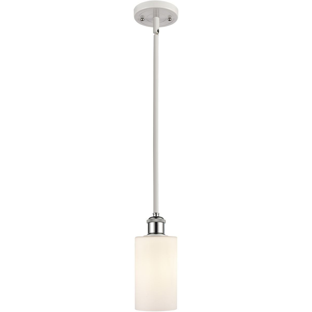 Ballston Clymer 1 Light 4 inch White and Polished Chrome Pendant Ceiling Light in Matte White Glass, Ballston