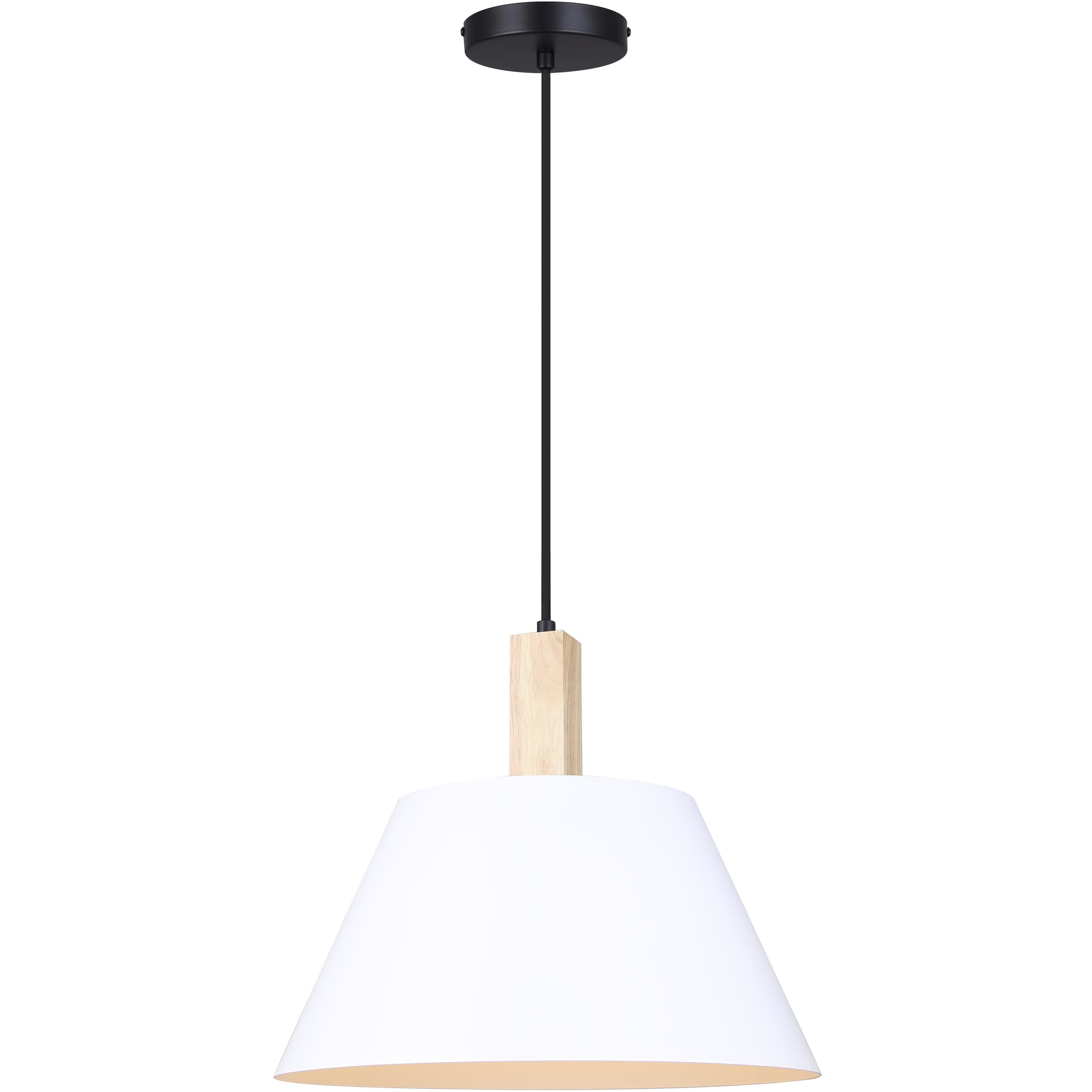 Harlyn 1 Light 14.5 inch Black/White/Wood Pendant Ceiling Light