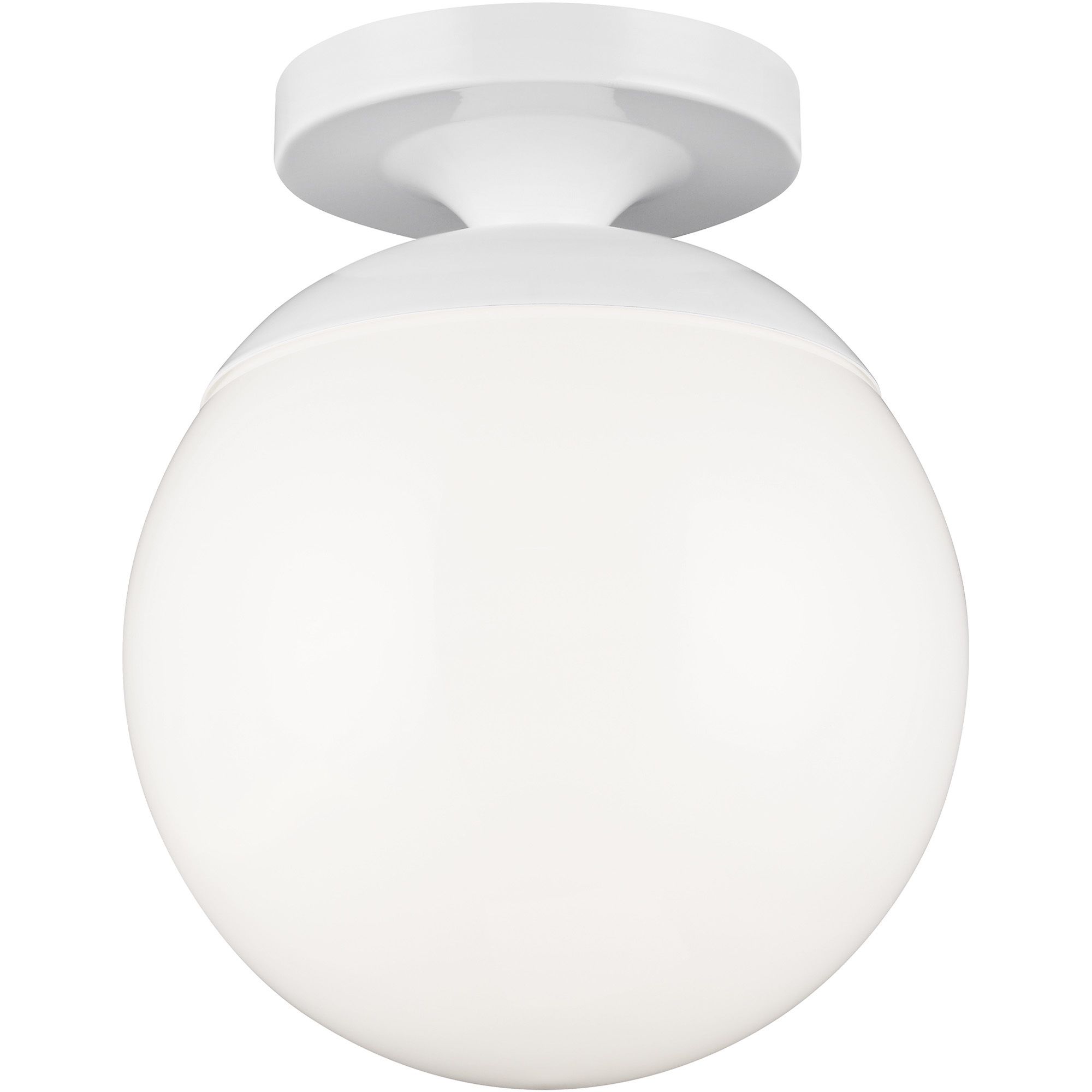 Leo - Hanging Globe 1 Light 8 inch White Semi-Flush Mount Ceiling Light