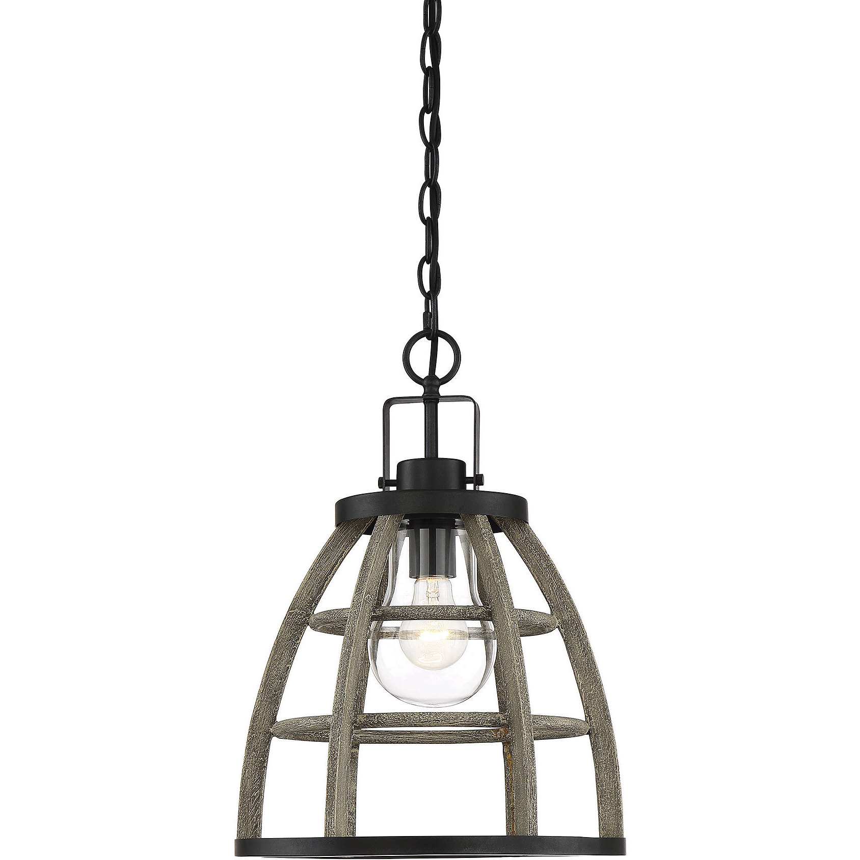 Luisa 1 Light 13 inch Weathered Birch Outdoor Chandelier