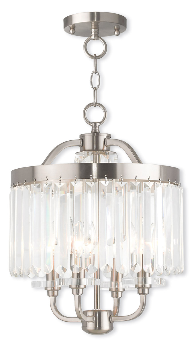 Ashton 4 Light 13 inch Brushed Nickel Convertible Mini Chandelier/Semi-Flush Ceiling Light