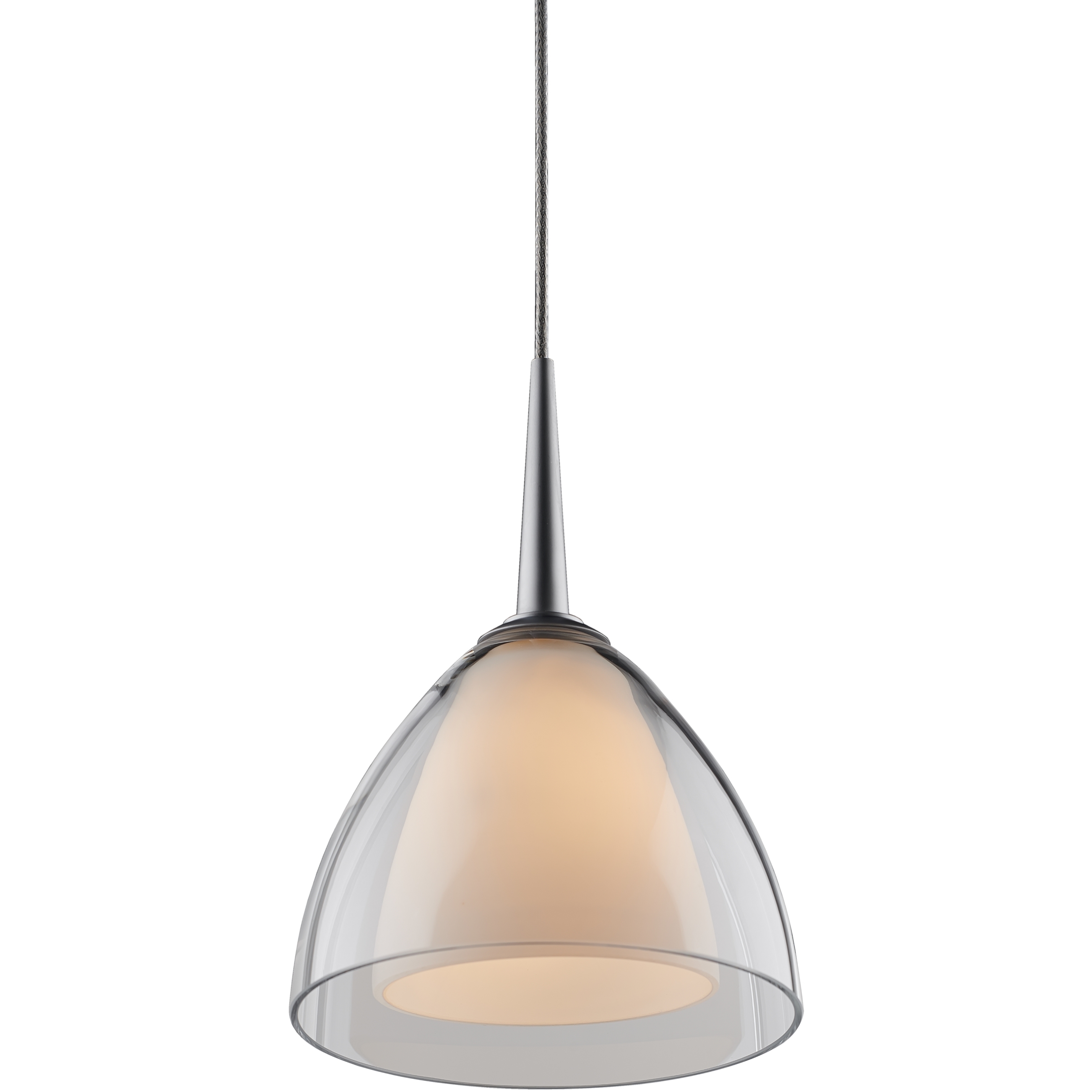 Rainbow LED 4.5 inch Matte Chrome Small Pendant Ceiling Light in Clear Glass