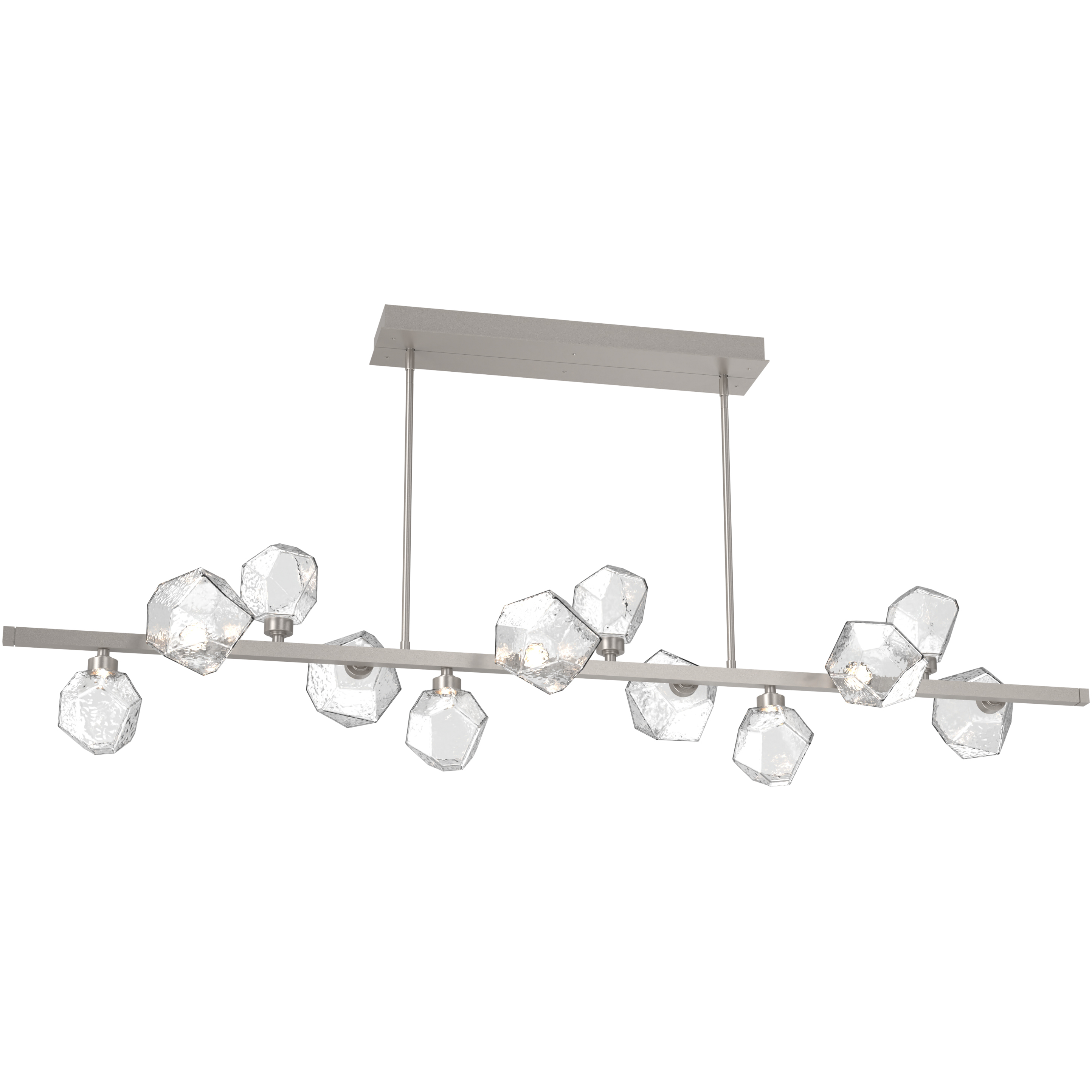 Gem LED 72 inch Beige Silver Chandelier Ceiling Light in 3000K LED, Clear, Twisted Branch