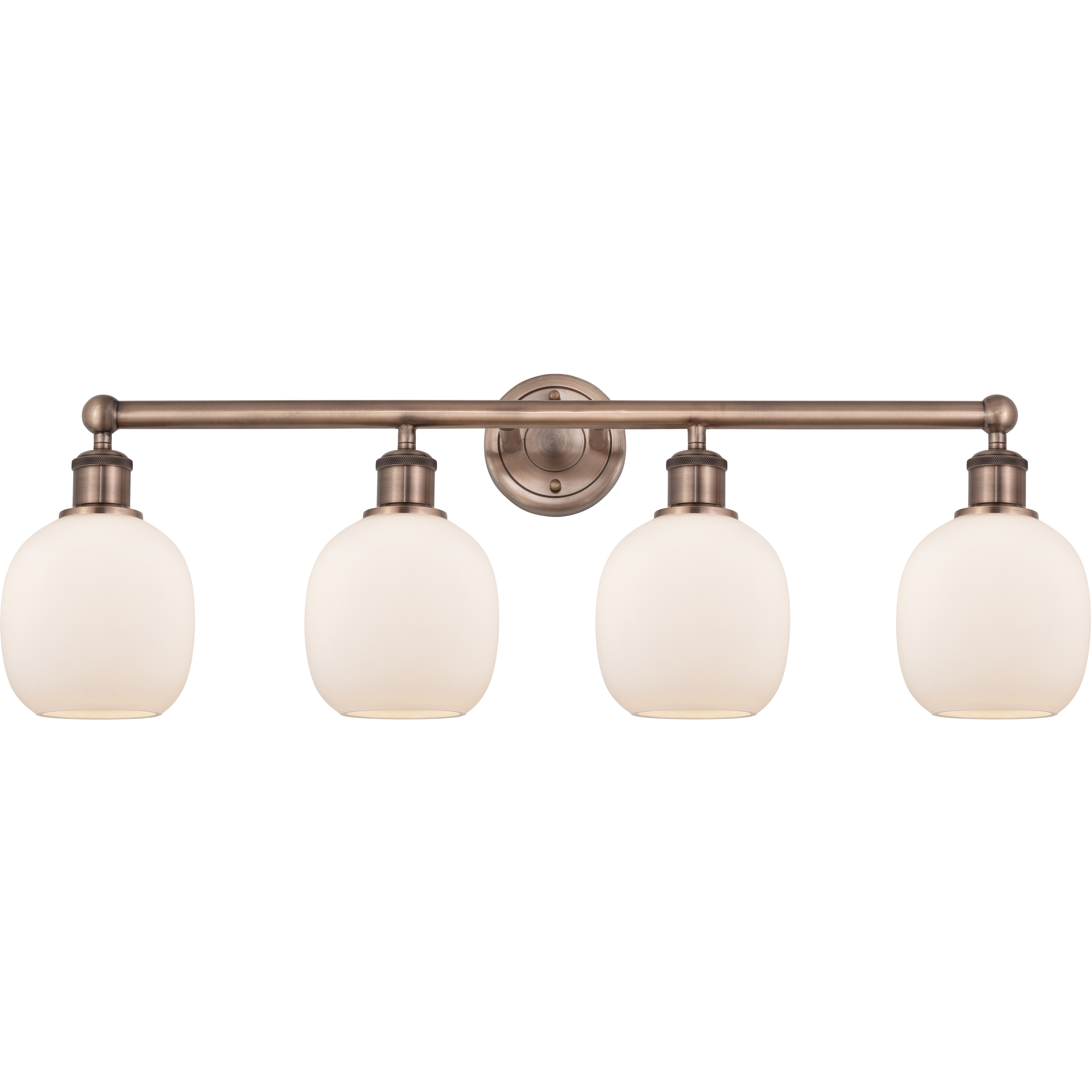 Belfast 4 Light 33 inch Antique Copper Bath Vanity Light Wall Light in Matte White