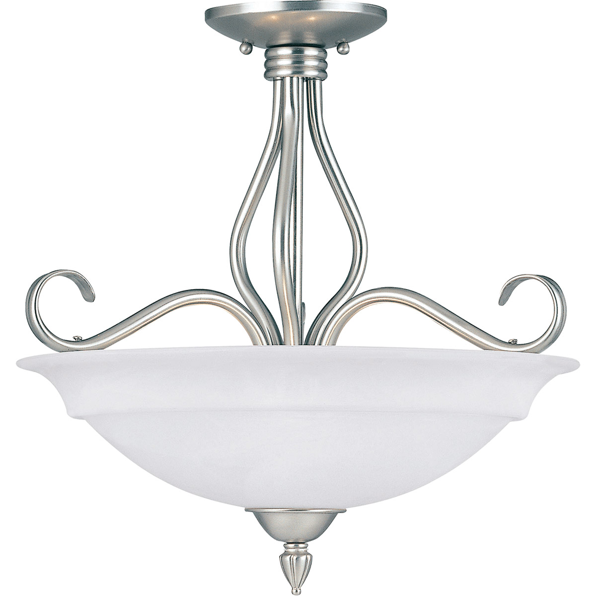 Polar 3 Light 17 inch Pewter Semi-Flush Ceiling Light