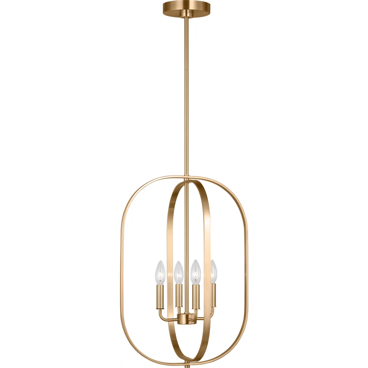 Loretto 4 Light 15.75 inch Satin Brass Chandelier Ceiling Light