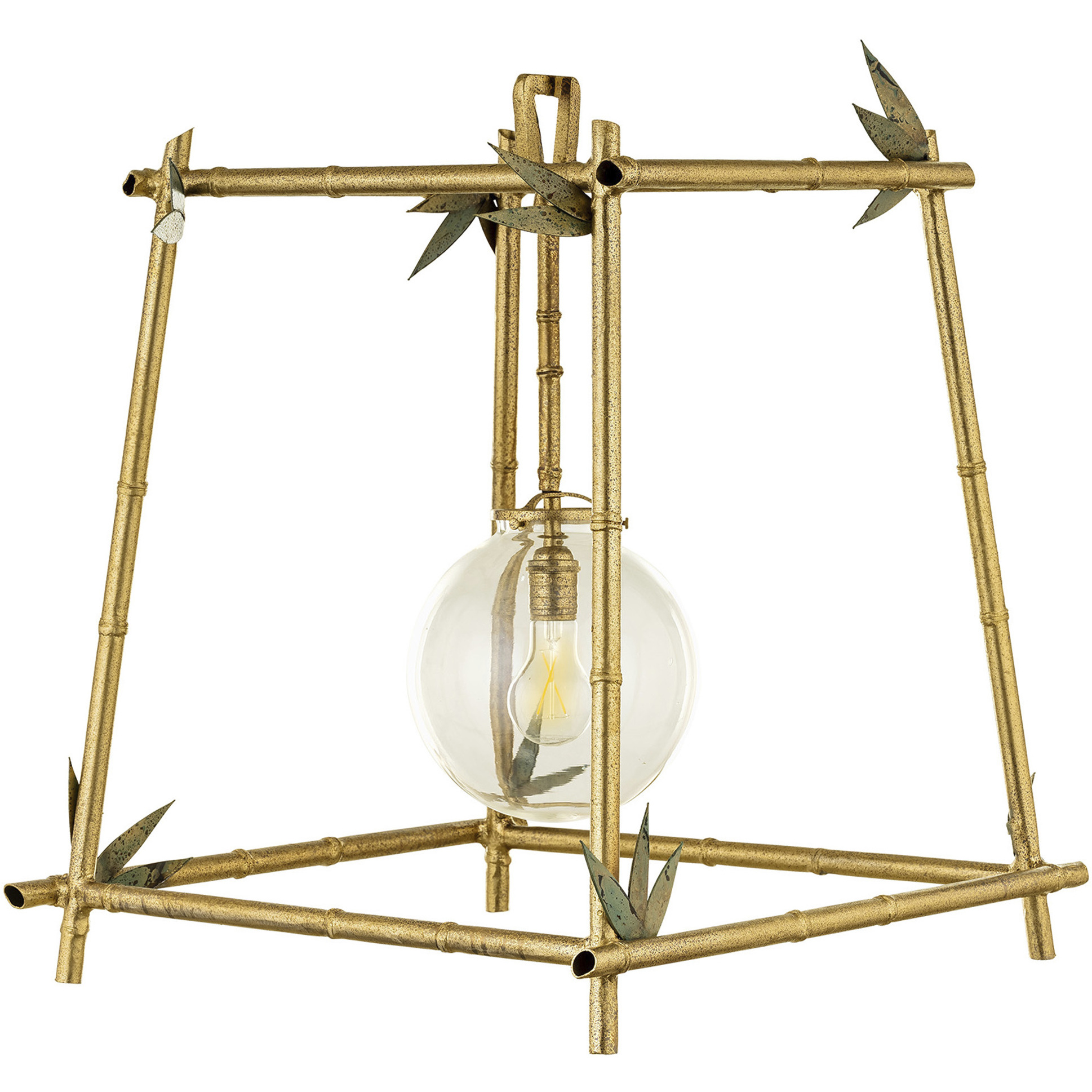 Lowcountry 1 Light Spartina Gold and Palmetto Leaves Pendant Ceiling Light