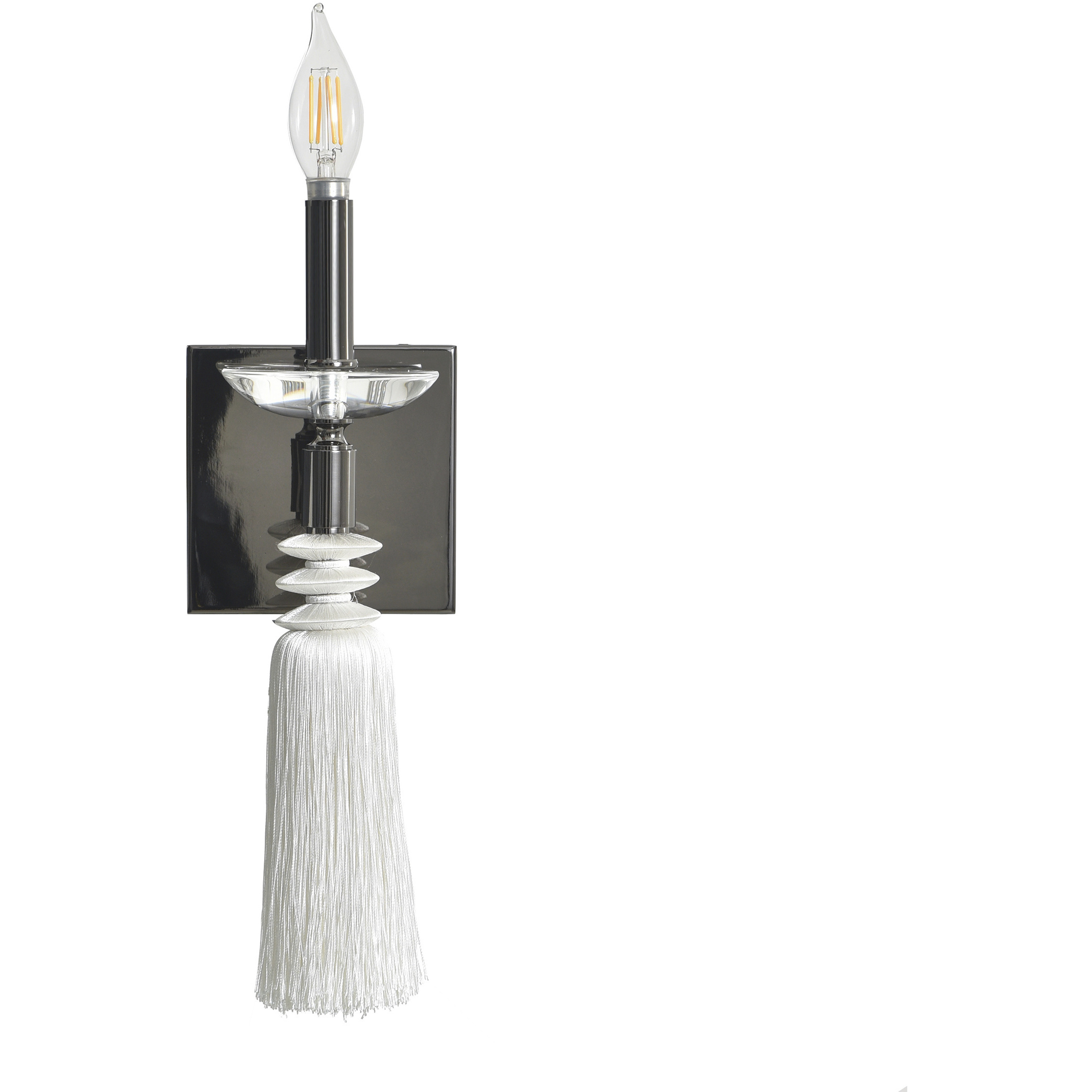 Marquette LED 5 inch Black Nickel and White Sconce Wall Light