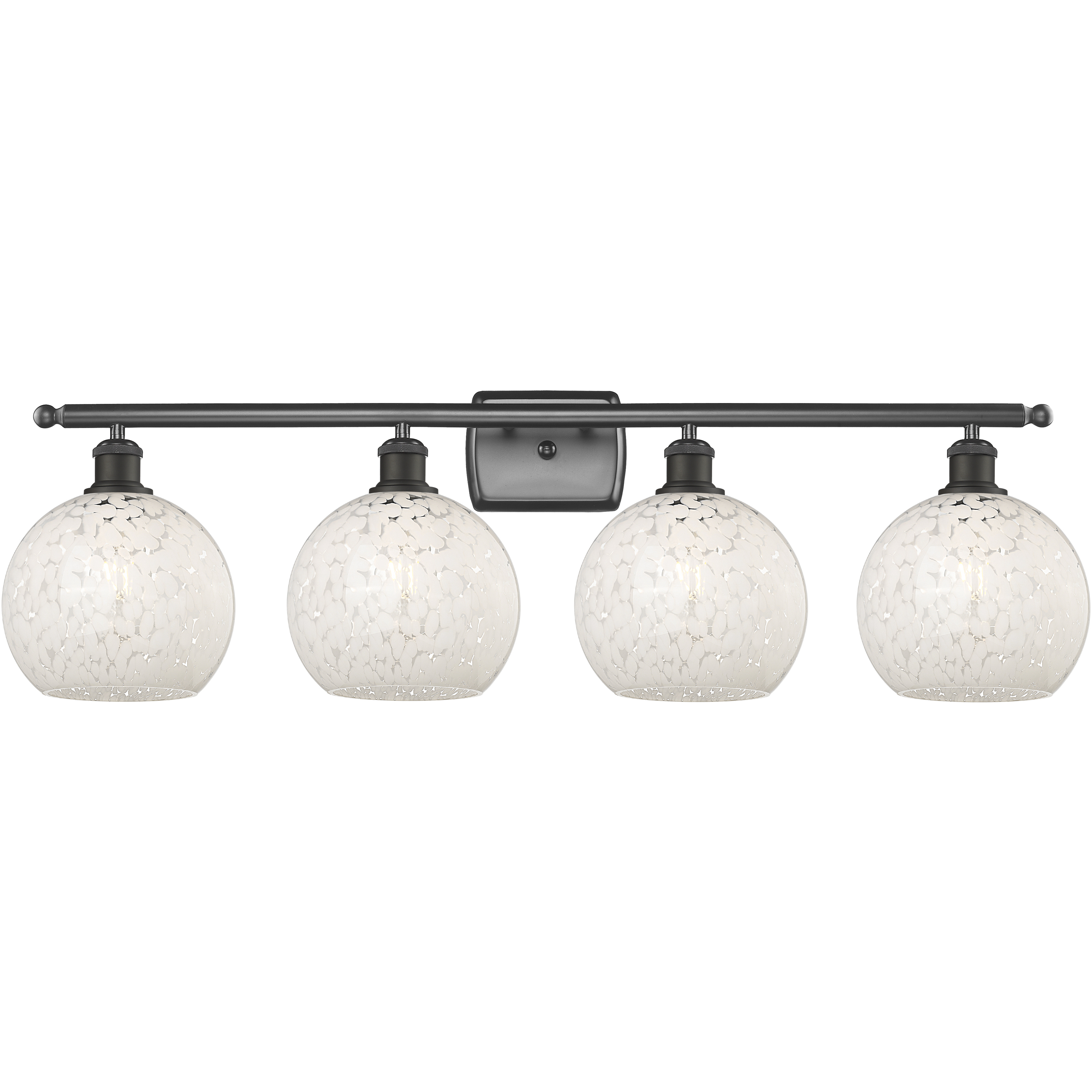 Ballston White Mouchette 4 Light 38 inch Oil Rubbed Bronze Bath Vanity Light Wall Light
