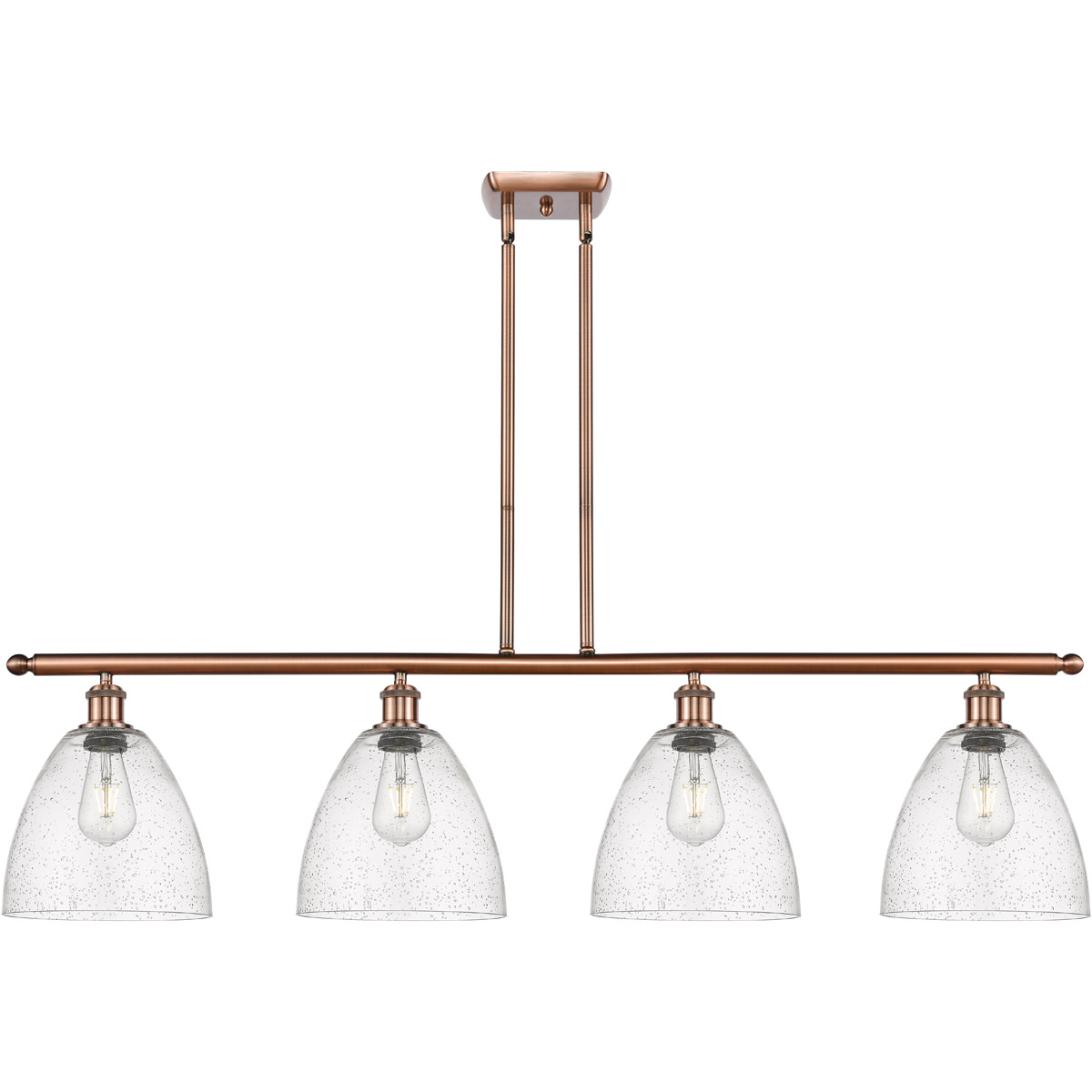Ballston Ballston Dome LED 48 inch Antique Copper Island Light Ceiling Light in Seedy Glass