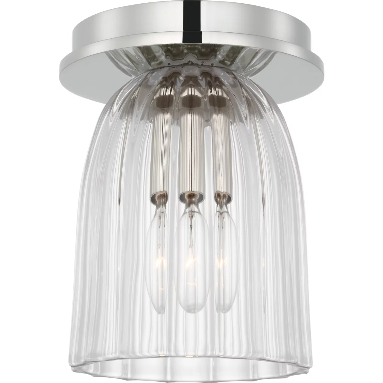 AERIN Asalea LED 4.5 inch Polished Nickel Solitaire Flush Mount Ceiling Light