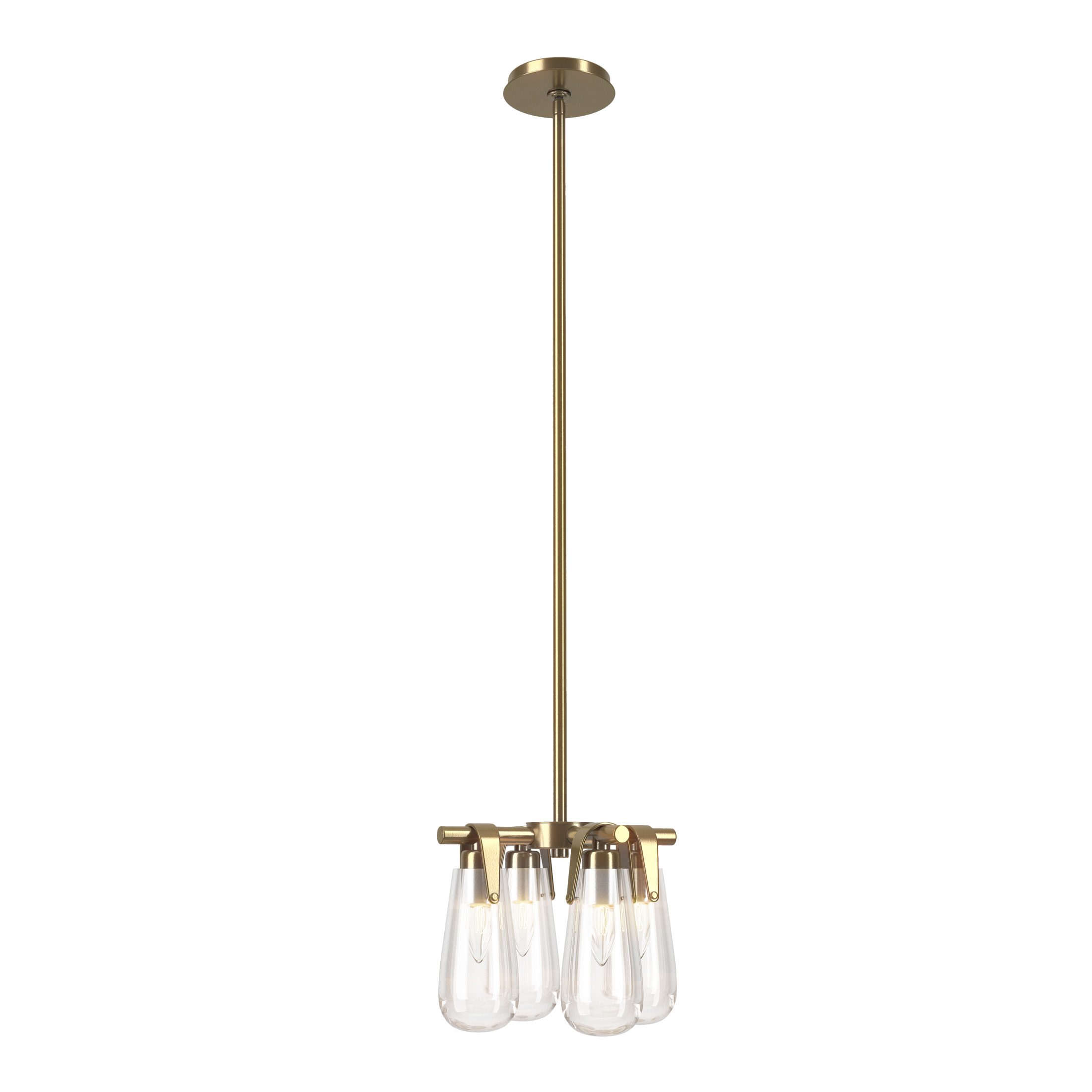 Eos 4 Light 11.6 inch Modern Brass Semi-Flush/Pendant Ceiling Light