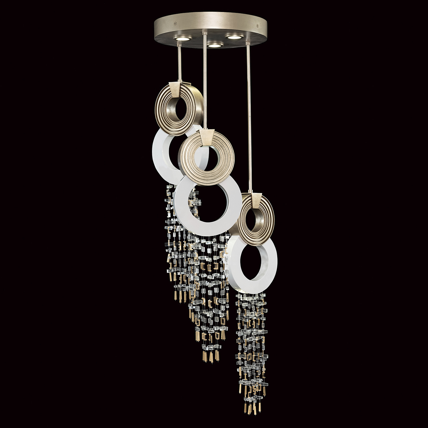 Capri 6 Light 18 inch Gold and White Pendant Ceiling Light