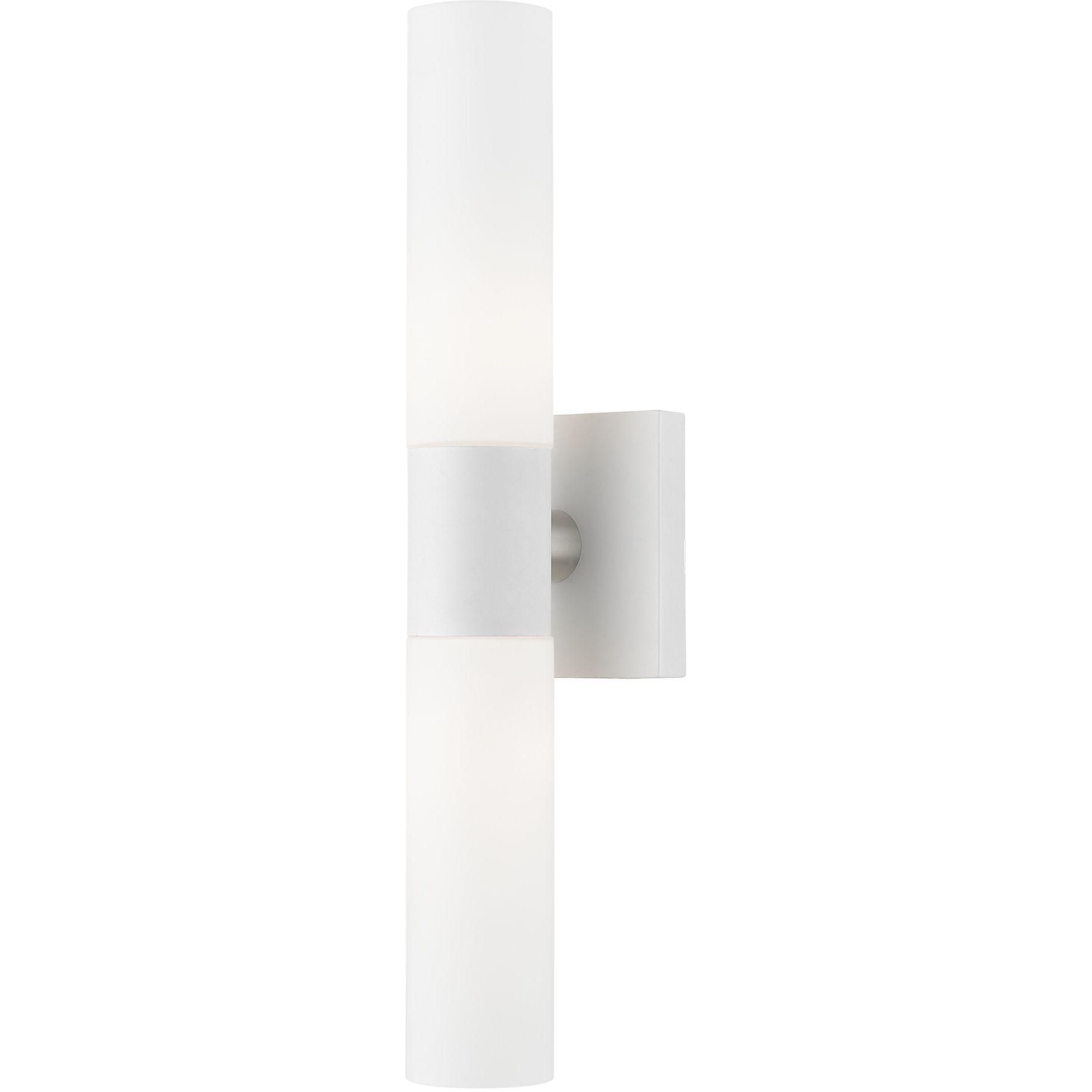 Aero 2 Light 5 inch White with Brushed Nickel Accent Vanity Sconce Wall Light