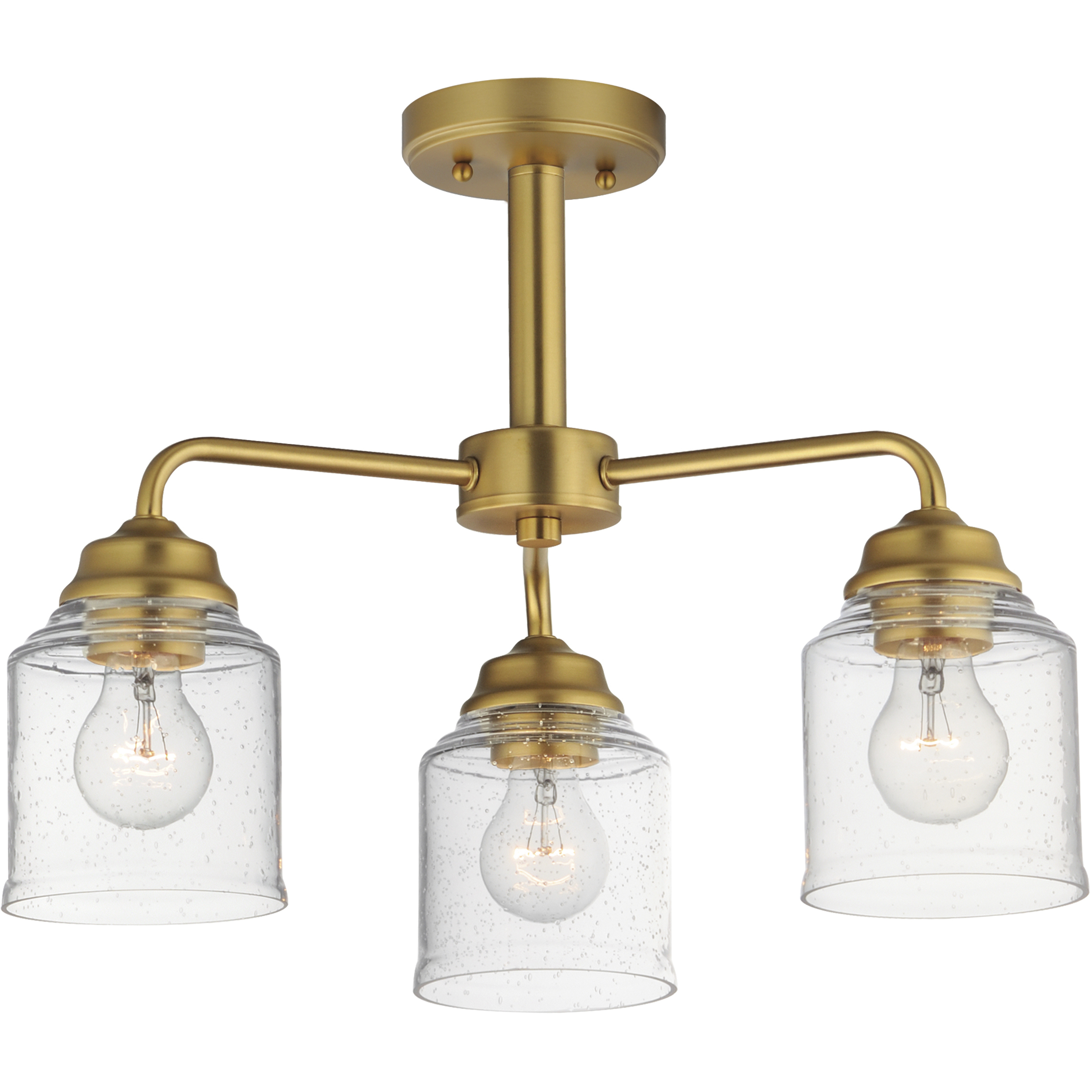 Acadia 3 Light 20 inch Natural Aged Brass Semi-Flush Mount Ceiling Light
