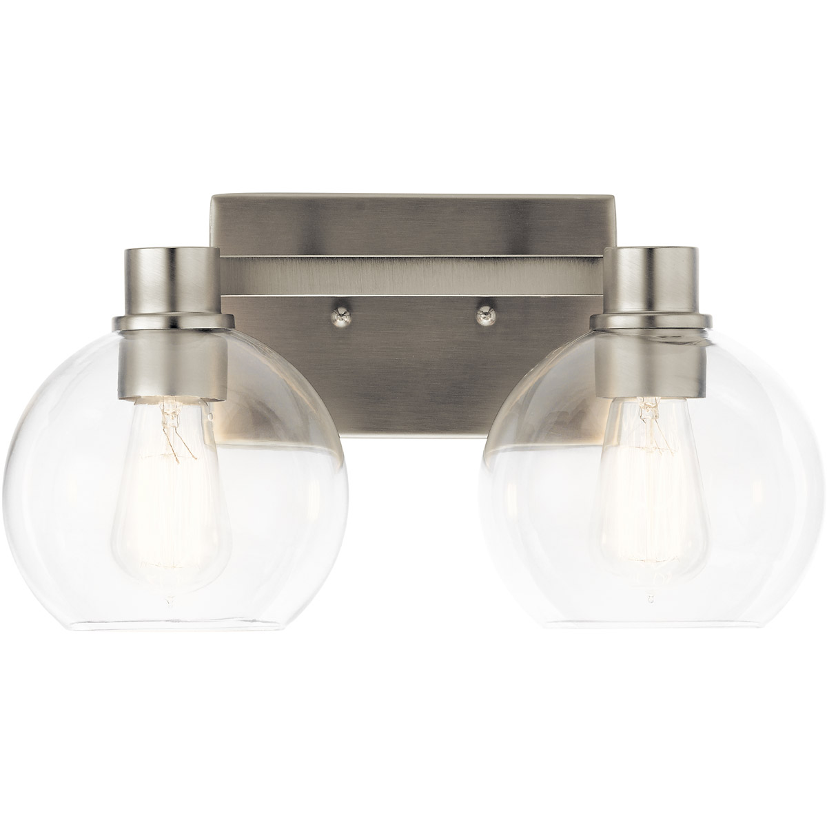 Harmony 2 Light 16 inch Brushed Nickel Wall Mt Bath 2 Arm Wall Light