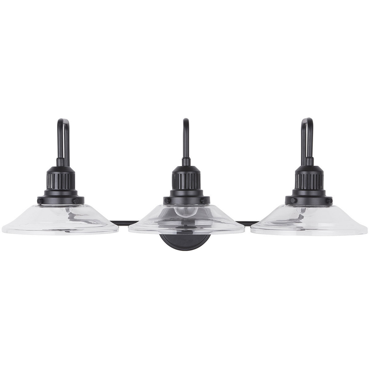 Elijah 3 Light 29.75 inch Matte Black Vanity Light Wall Light