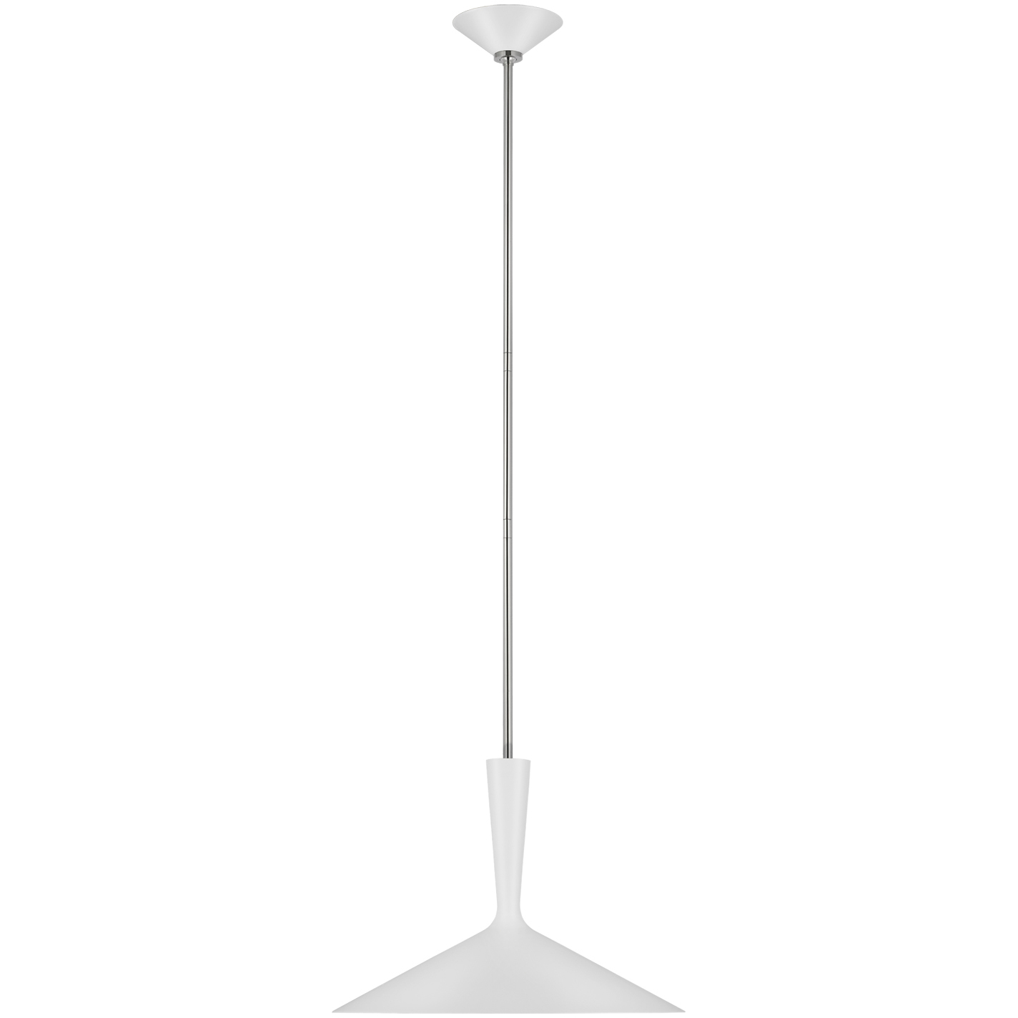 AERIN Rosetta LED 18 inch Matte White and Polished Nickel Pendant Ceiling Light, Large