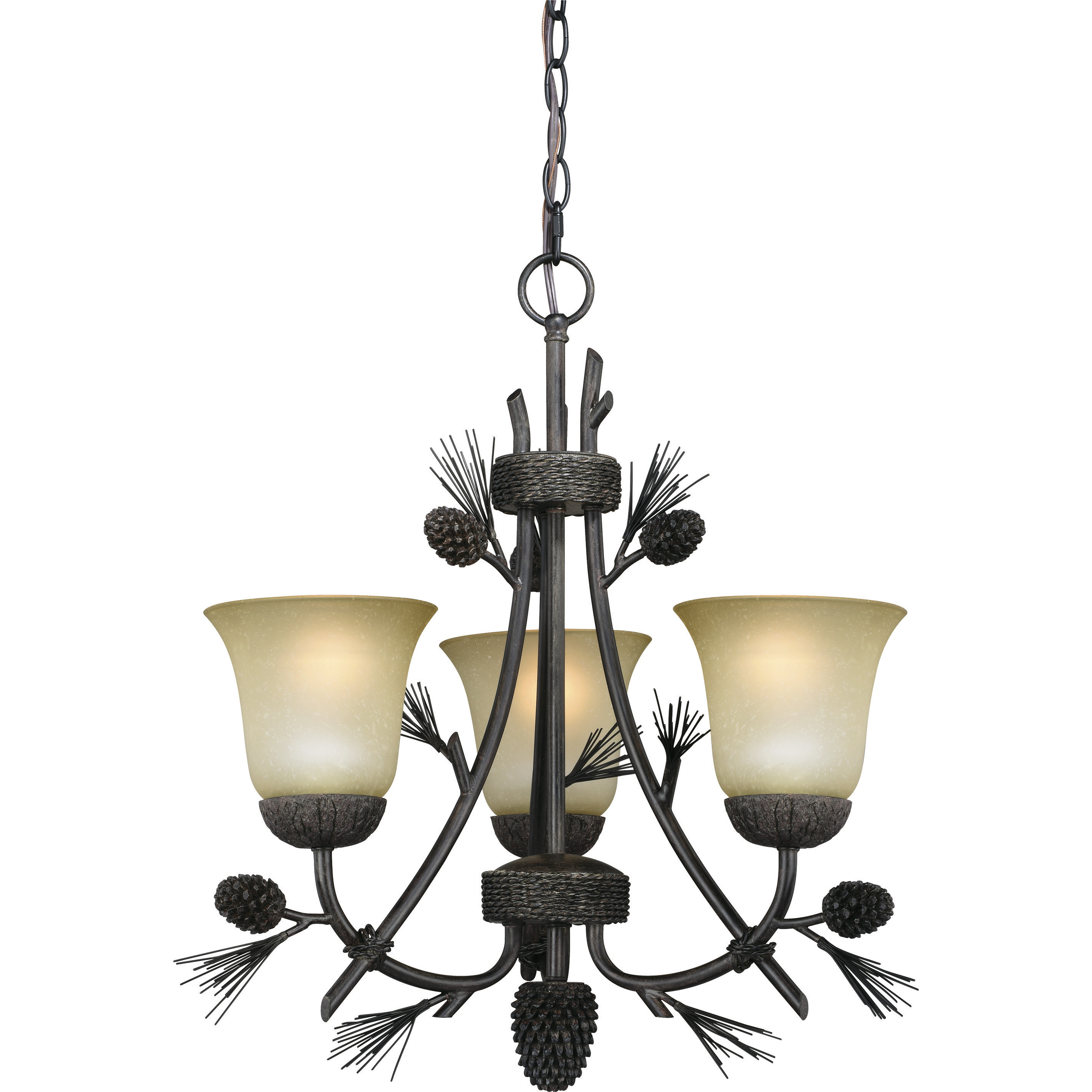 Sierra LED 20 inch Black Walnut Mini Chandelier Ceiling Light