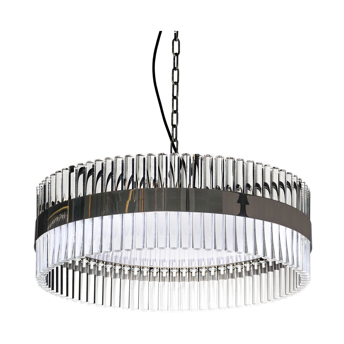Metro 9 Light 24 inch Clear and Smokey Chrome Pendant Ceiling Light, Flambeau