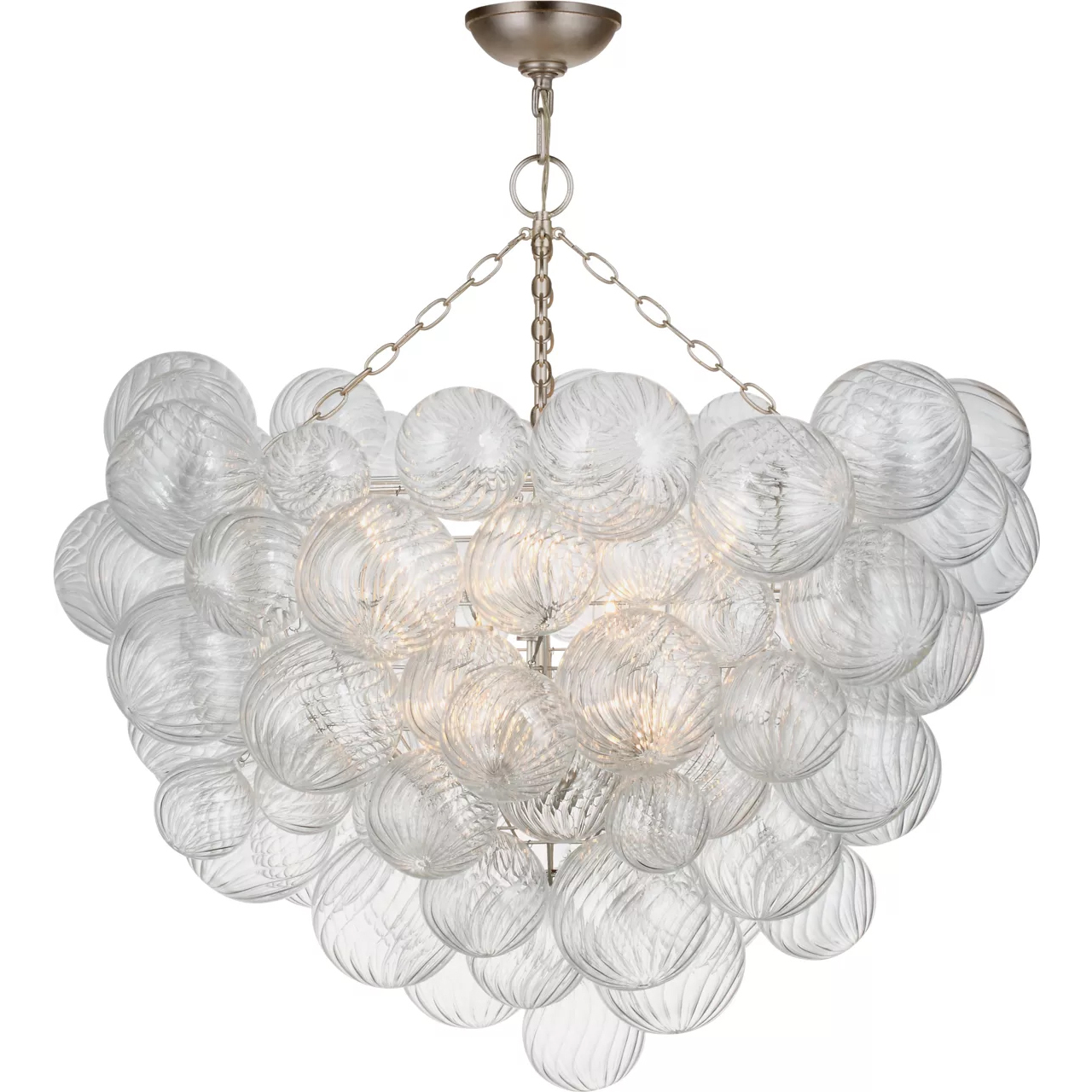 Julie Neill Talia 8 Light 33 inch Plaster White and Clear Swirled Glass Semi-Flush Mount Ceiling Light