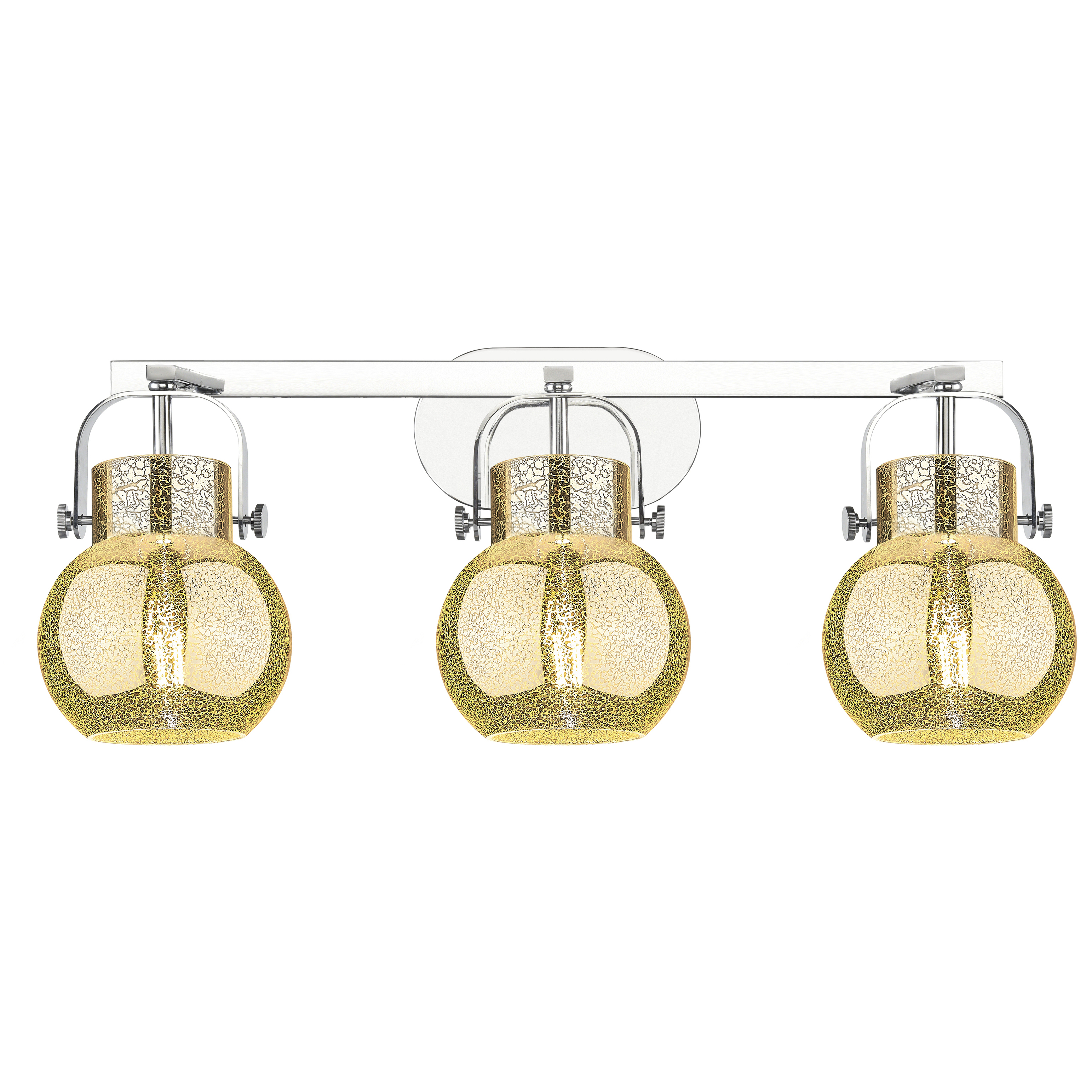 Pilaster II Sphere 3 Light 26.5 inch Polished Chrome Bath Vanity Light Wall Light in Mercury Glass