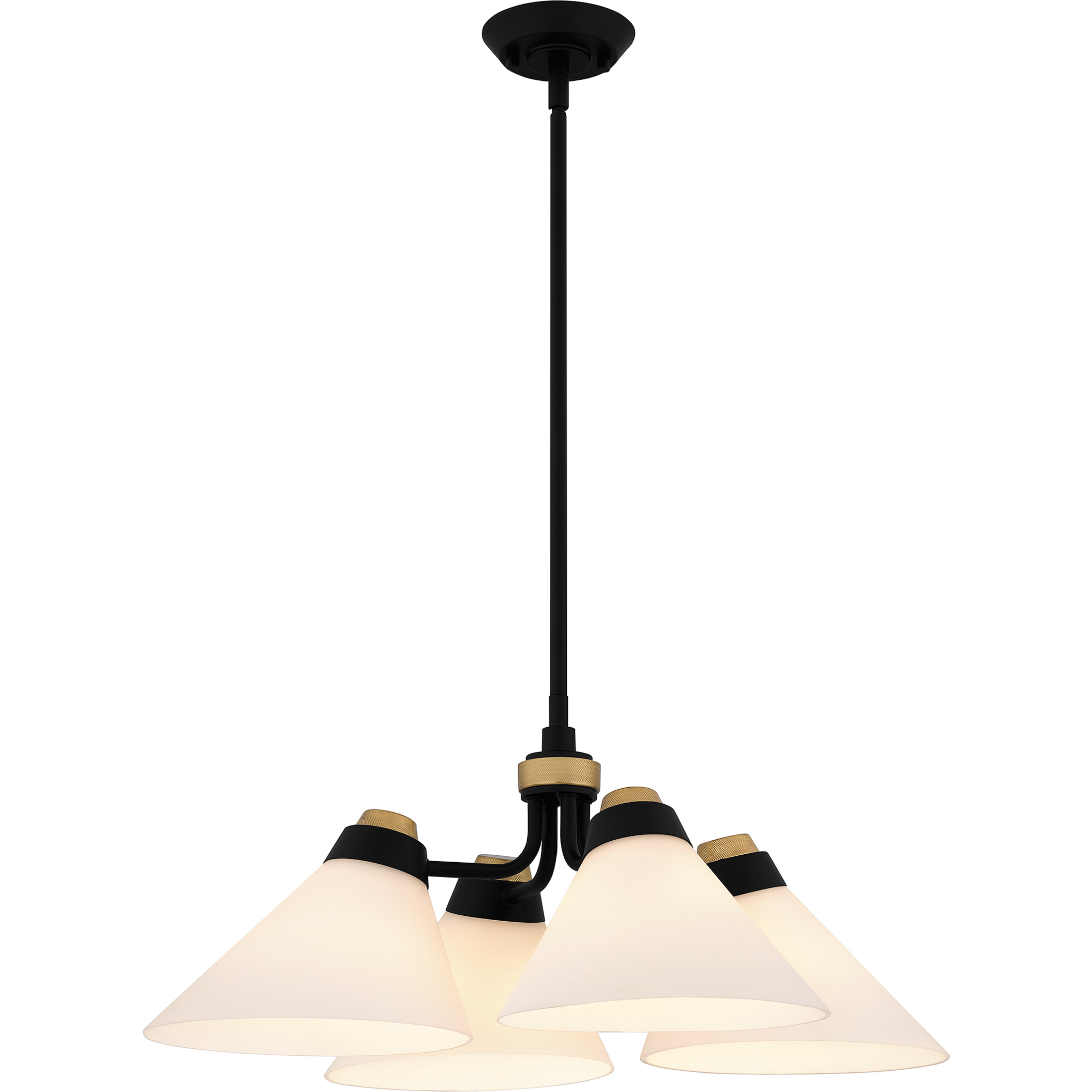 Graft 4 Light 24.5 inch Matte Black Pendant Ceiling Light, Large